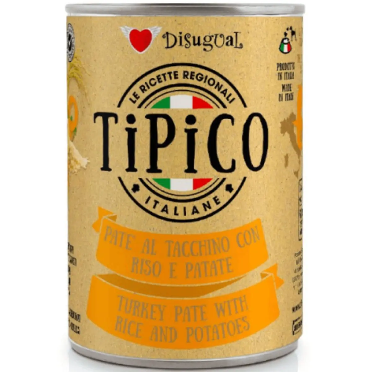 DISUGUAL Tipico, XS-XL, Curcan si Orez, conserva hrana umeda caini, (pate), 400g