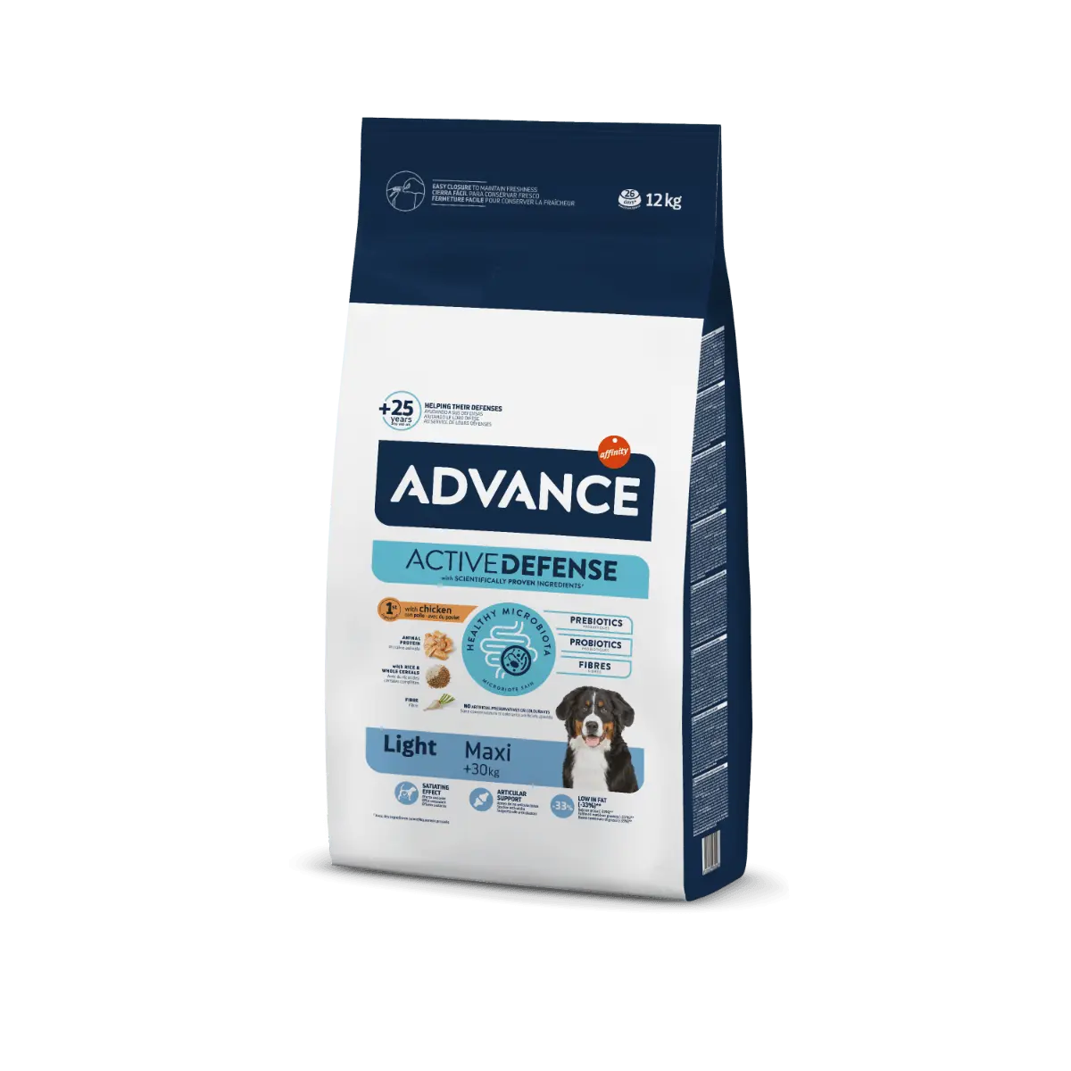 ADVANCE Maxi Light, L-XL, Pui, hrana uscata caini, managementul greutatii, 12kg