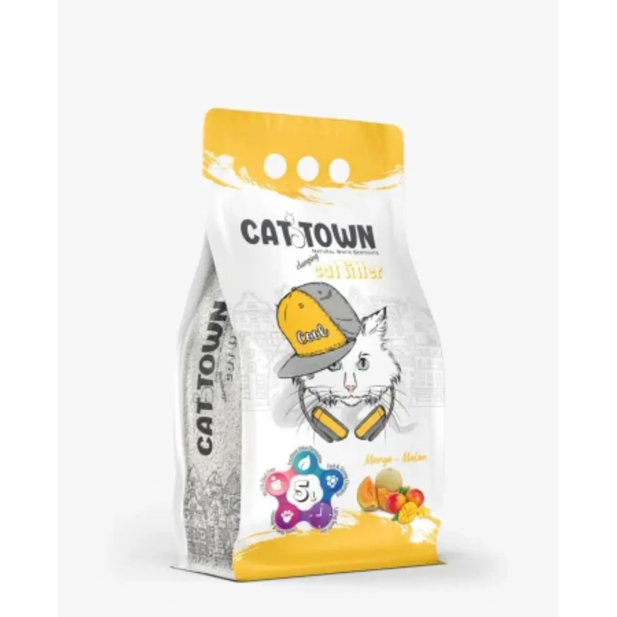 CAT TOWN, Mango, asternut igienic pisici, granule, bentonita, aglomerant, fara praf, 5l