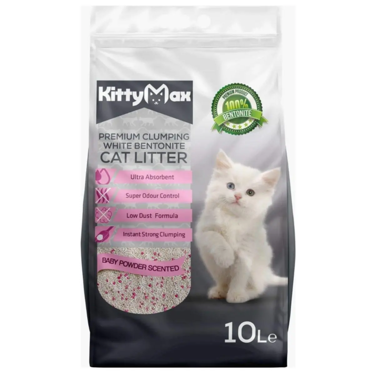 KITTYMAX, Talc, asternut igienic pisici, granule, bentonita, aglomerant, fara praf, 10l