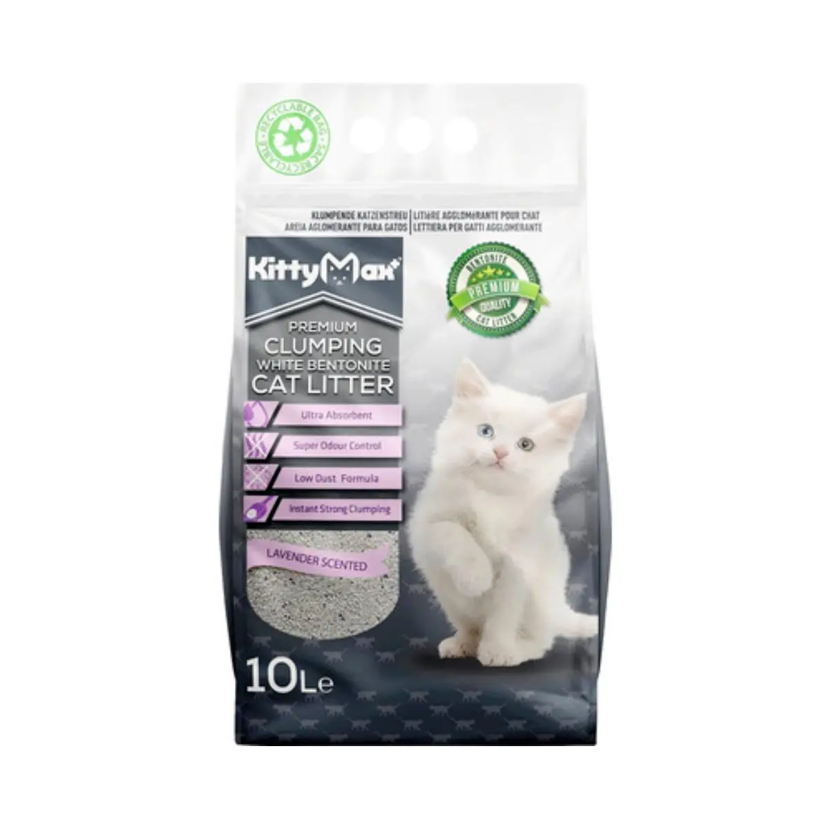 KITTYMAX, Lavanda, asternut igienic pisici, granule, bentonita, aglomerant, fara praf, 10l