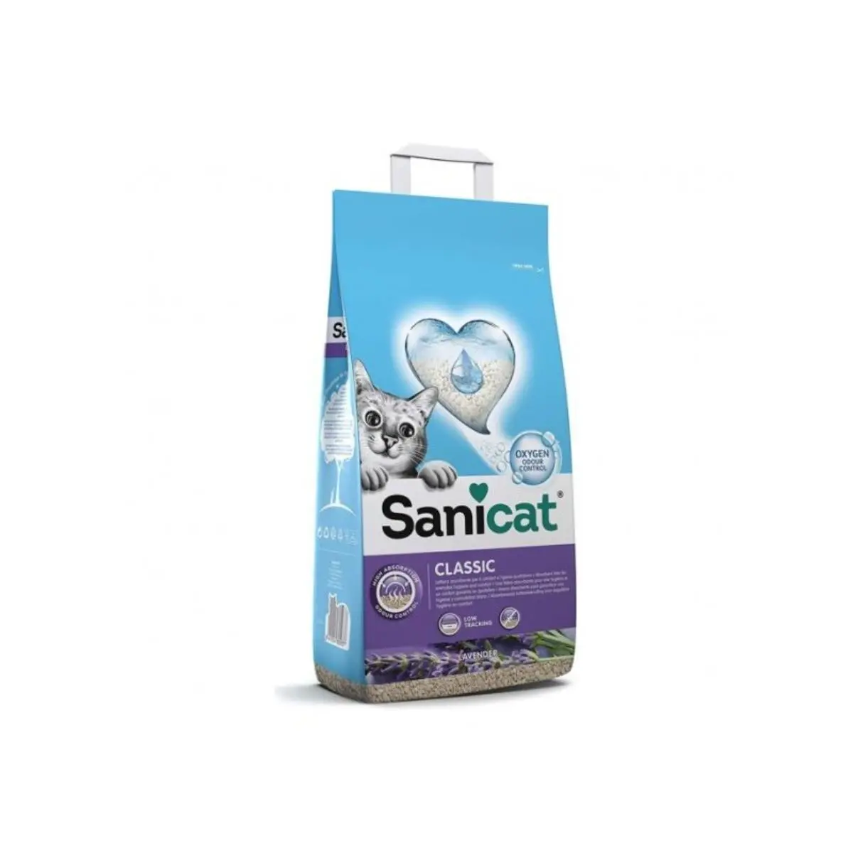 SANICAT Classic, Lavanda, asternut igienic pisici, granule, bentonita, neaglomerant, neutralizare mirosuri, 8l - Image 2