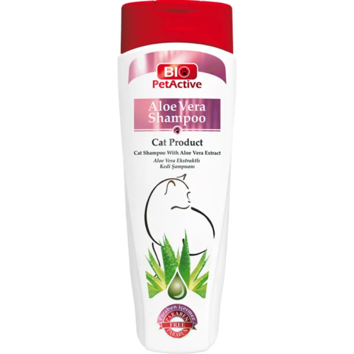 BIO PETACTIVE, sampon pisici, Aloe Vera, flacon, piele & blana, 400ml