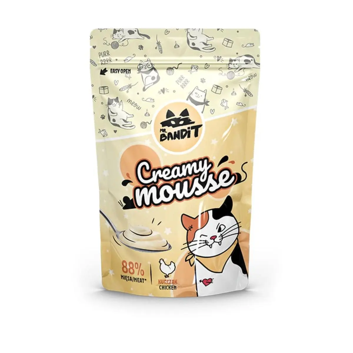 MR BANDIT Creamy Mousse, Pui, punguta, recompense pisici, (topping) MR BANDIT Creamy Mousse, Pui, punguta, plic recompense pisici, (topping), 60g - Image 2