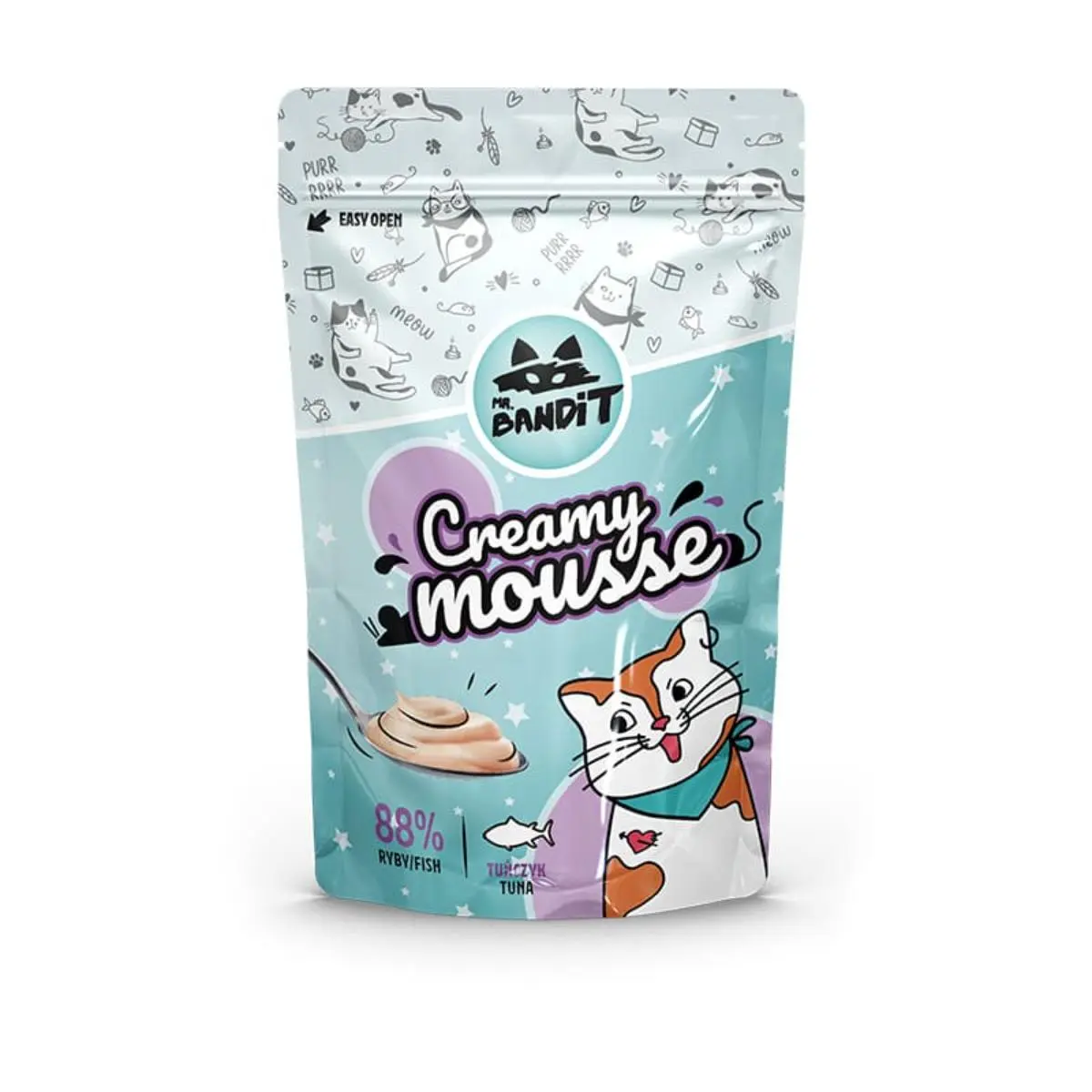 MR BANDIT Creamy Mousse, Ton, punguta, recompense pisici, (topping) MR BANDIT Creamy Mousse, Ton, punguta, plic recompense pisici, (topping), 60g