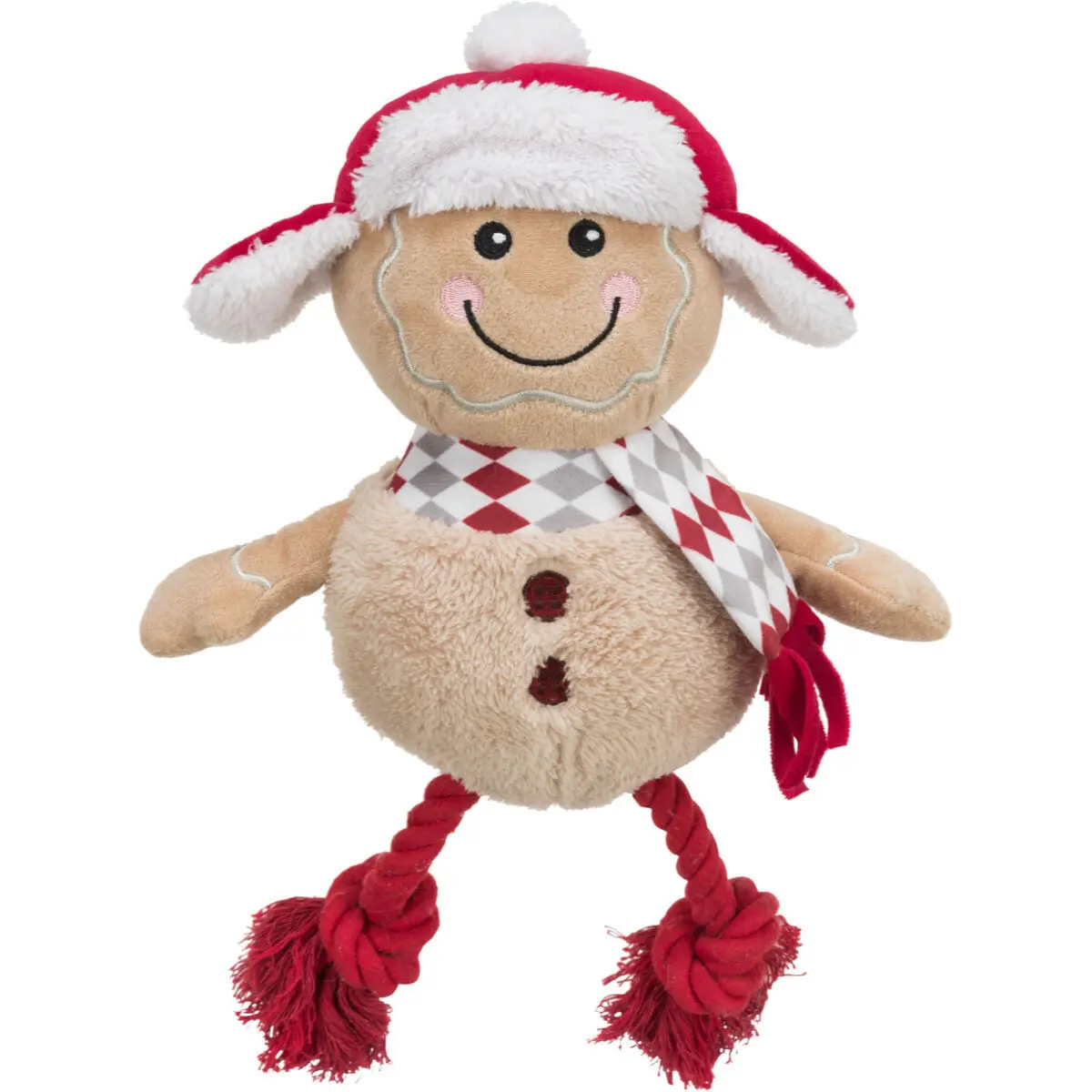 TRIXIE Christmas Turta Dulce, jucarie de plus caini XS-XL, cu sunet, plus, maro, 34cm