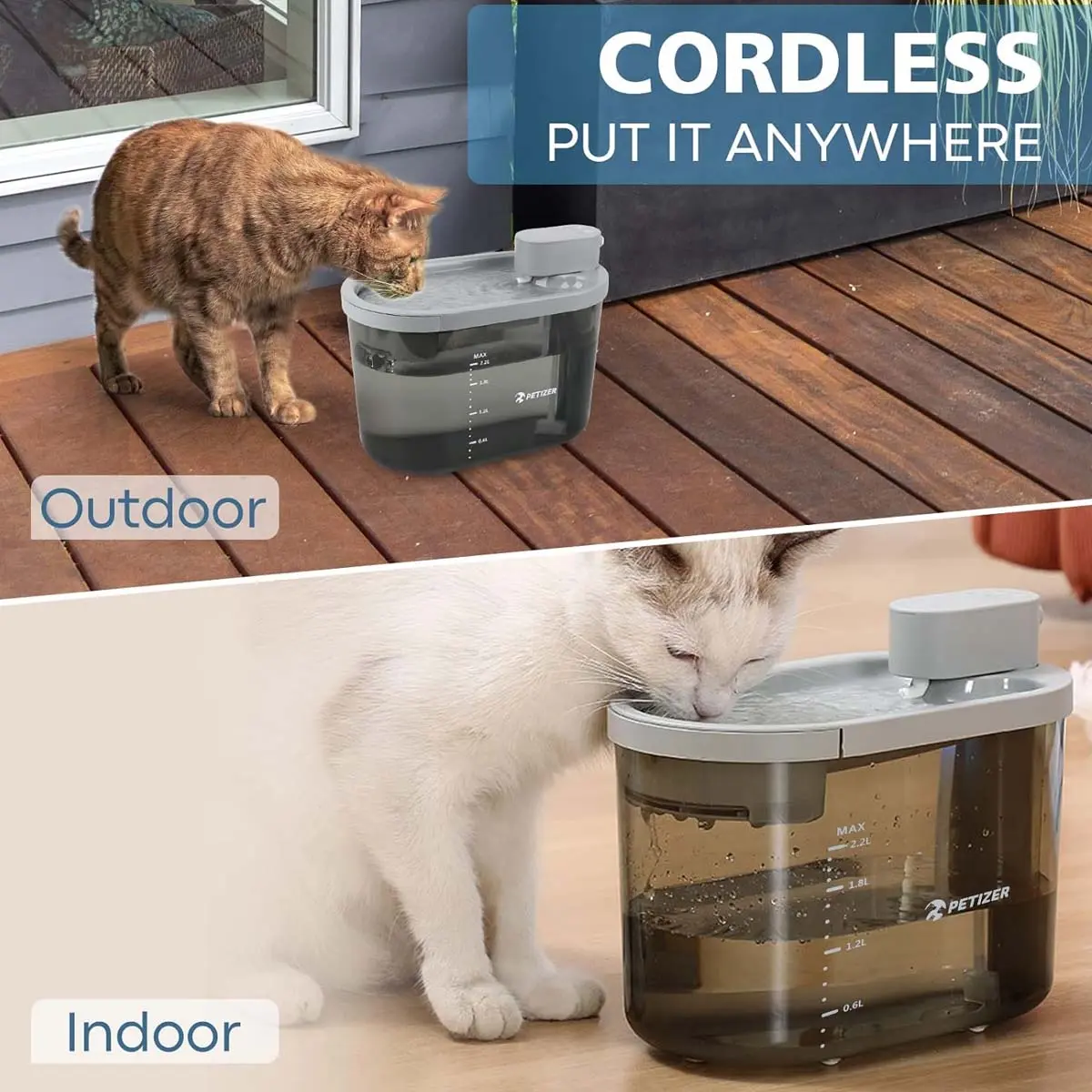 PETIZER  Fantana cu Senzor Miscare, Pisici si Caini Talie Mica, 2.2 L PETIZER Fantana cu Senzor Miscare, Pisici si Caini Talie Mica, 2.2 L - Image 6