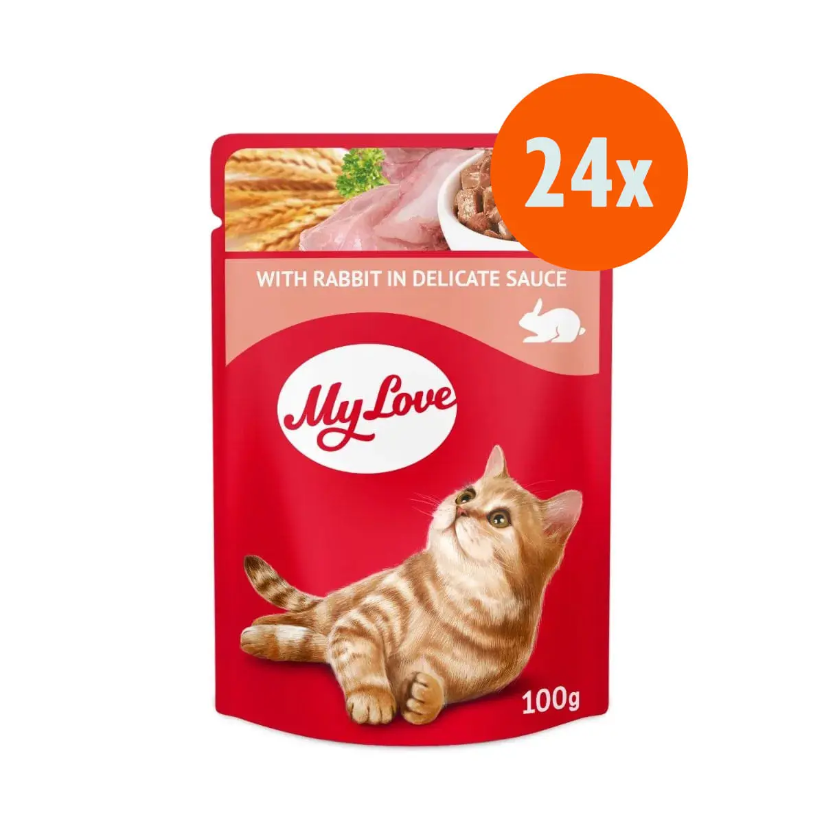 MY LOVE, Iepure, hrana umeda pisici, (in sos) MY LOVE, Iepure, plic hrana umeda pisici, (in sos), 85g x 24buc