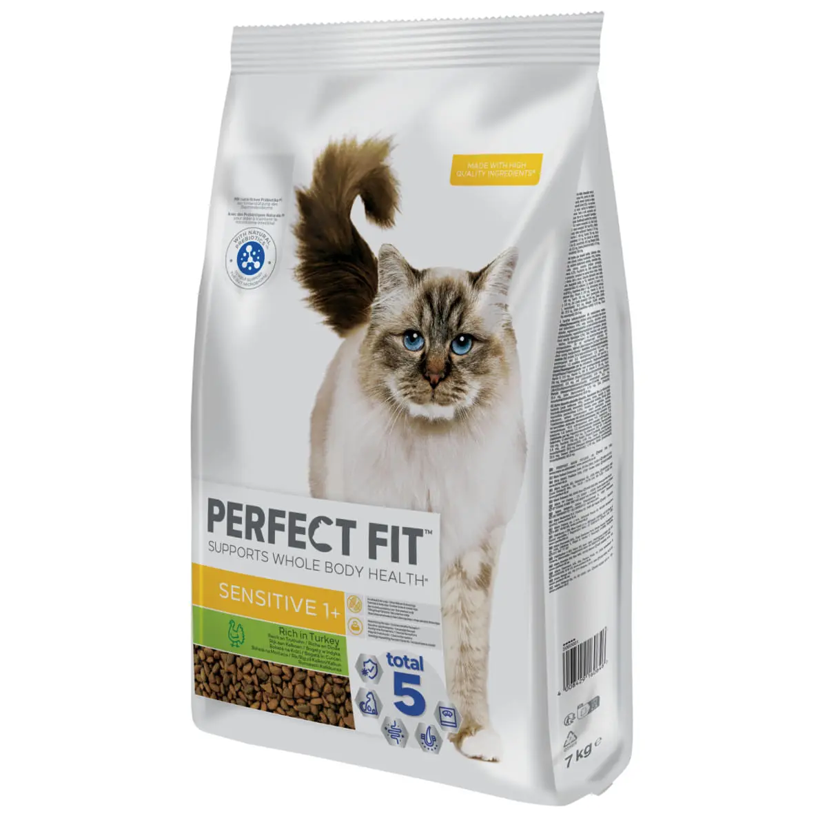 PERFECT FIT Cat Sensitive 1+, Curcan, hrana uscata pisici, sistem digestiv, 7kg