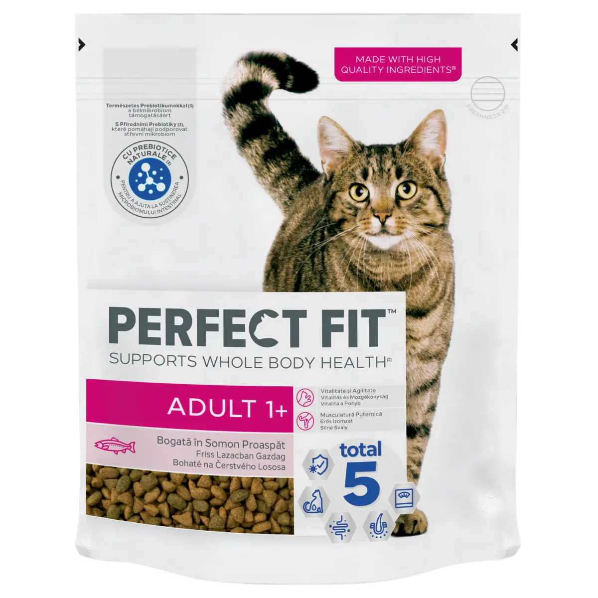 PERFECT FIT Cat Adult 1+, Somon, hrana uscata pisici, 750g - Image 2