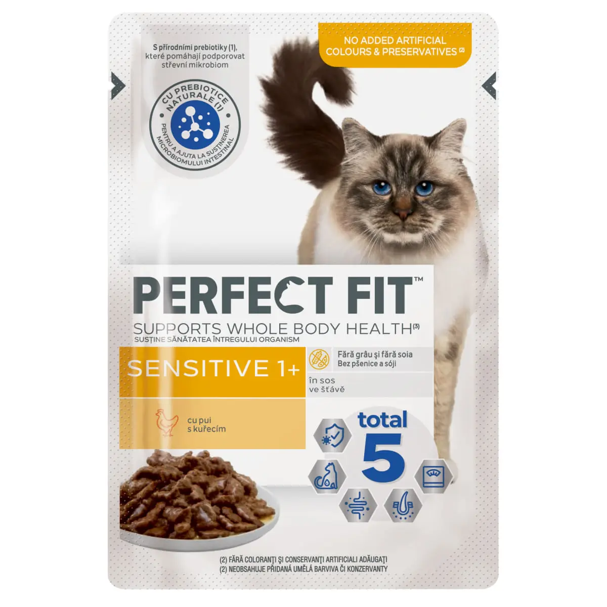 PERFECT FIT Cat Sensitive 1+ , Pui, plic hrana umeda pisici, sistem digestiv, (in sos), bax, 85g x 24buc - Image 2