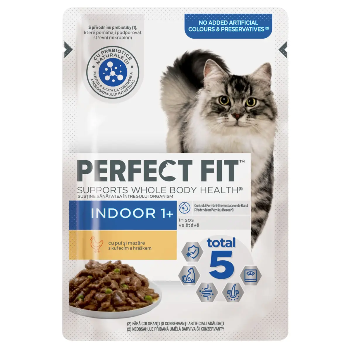 PERFECT FIT Cat Indoor 1+, Pui, plic hrana umeda pisici, (in sos), bax, 85g x 24buc - Image 2