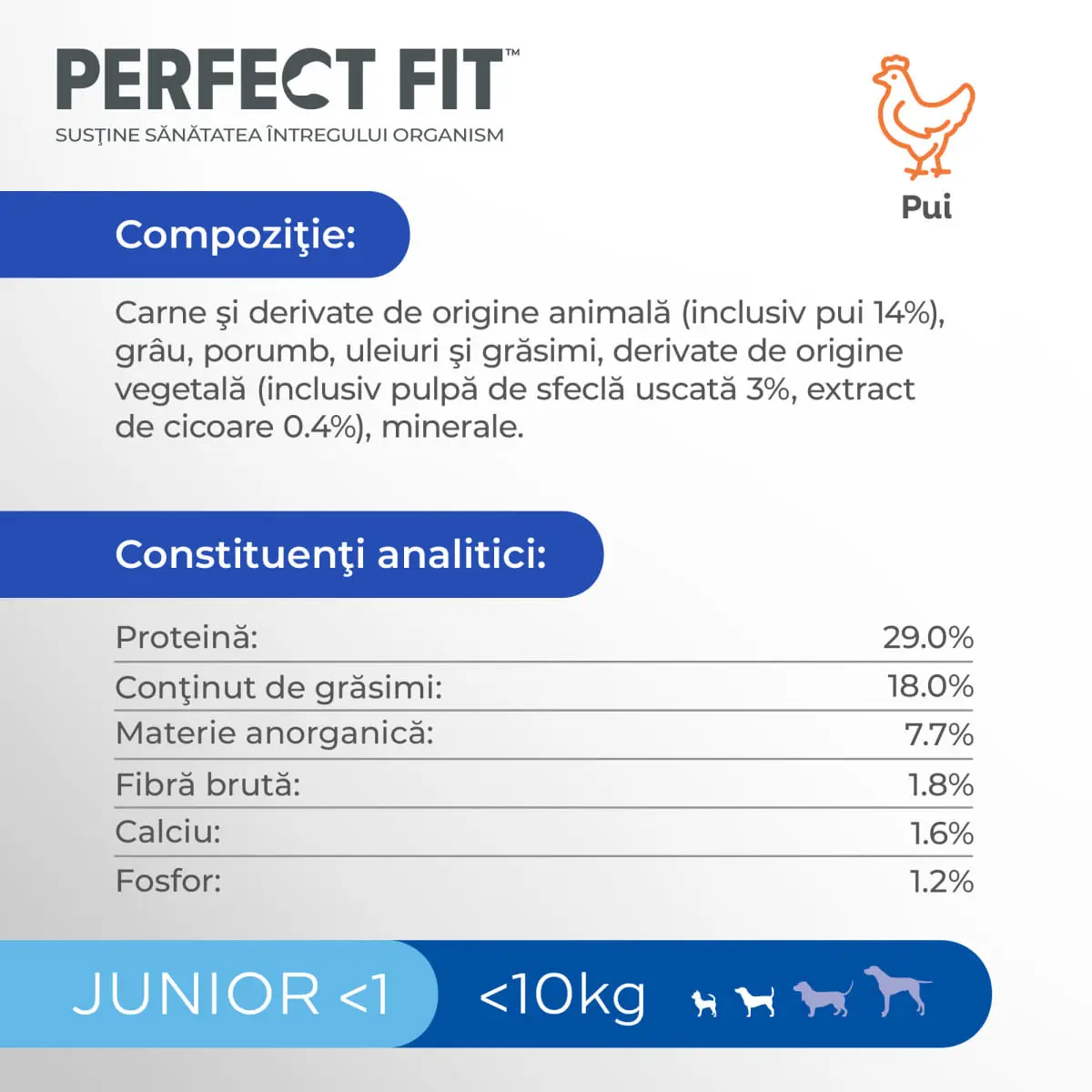 PERFECT FIT Dog Junior Small, XS-S, Pui, hrana uscata caini junior, 825g - Image 8