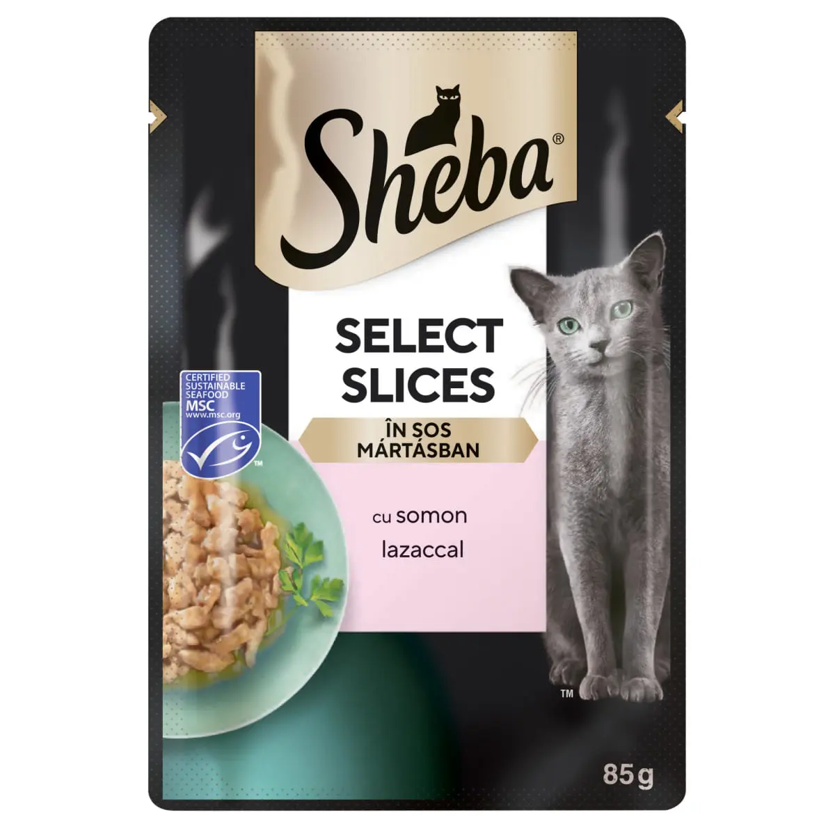 SHEBA Select Slices, Somon, plic hrana umeda pisici, (in sos), bax, 85g x 28buc - Image 4