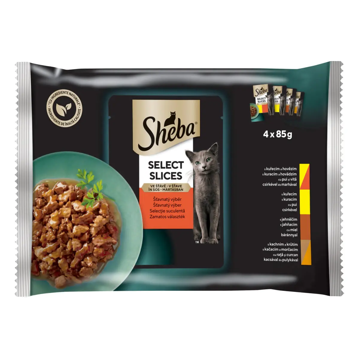 SHEBA Selection, Carne, plic hrana umeda pisici, (in sos), multipack, 85g x 4buc - Image 2