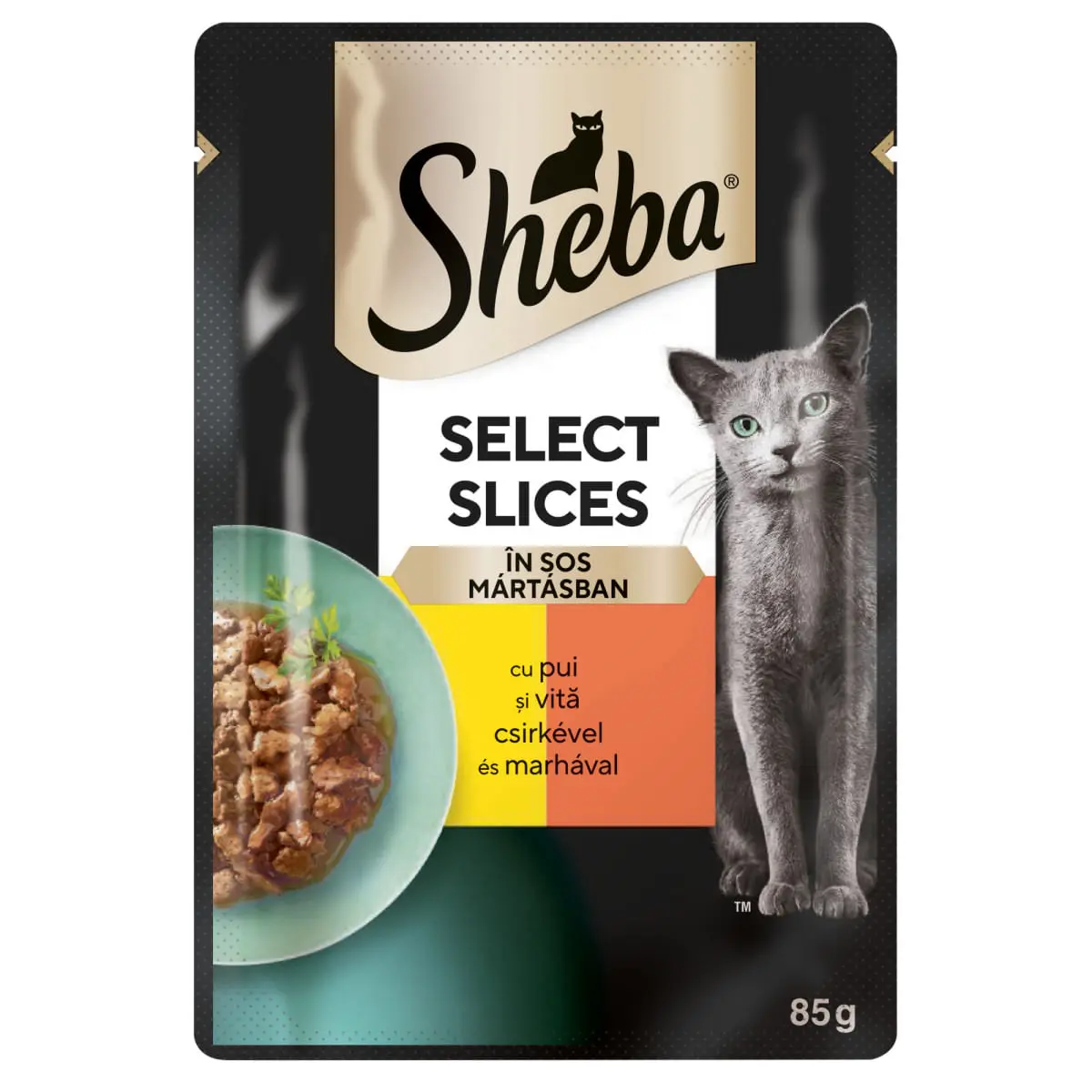 SHEBA Select Slices, Pui si Vita, plic hrana umeda pisici, (in sos), 85g - Image 2