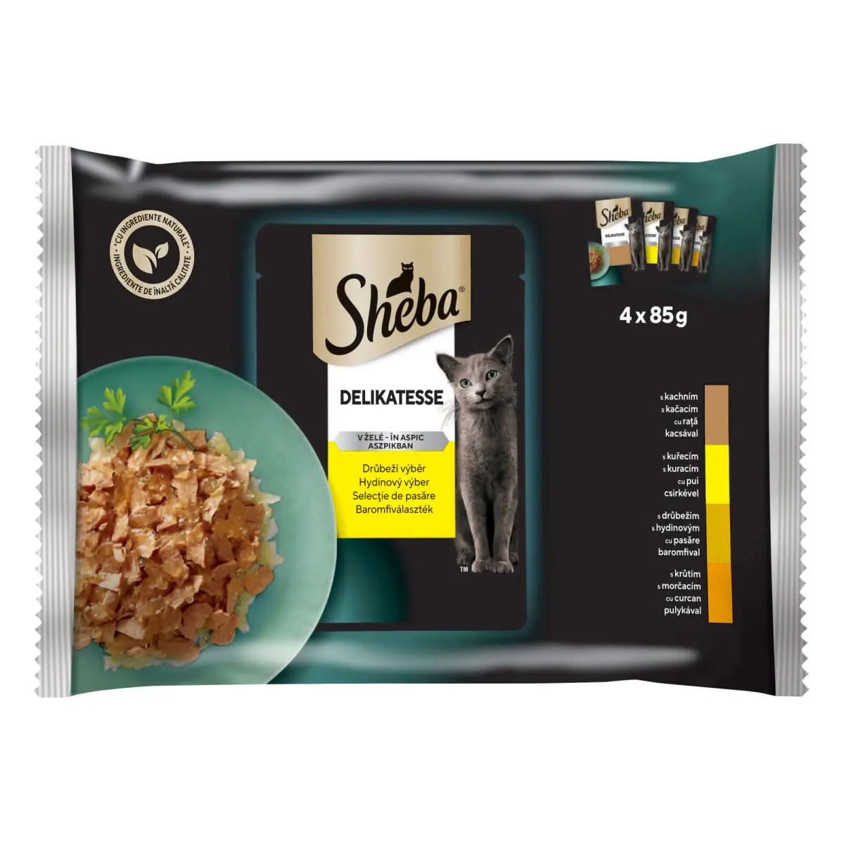 SHEBA Delicatese Selectie, Pasare, plic hrana umeda pisici, (in aspic), multipack, 85g x 4buc - Image 2