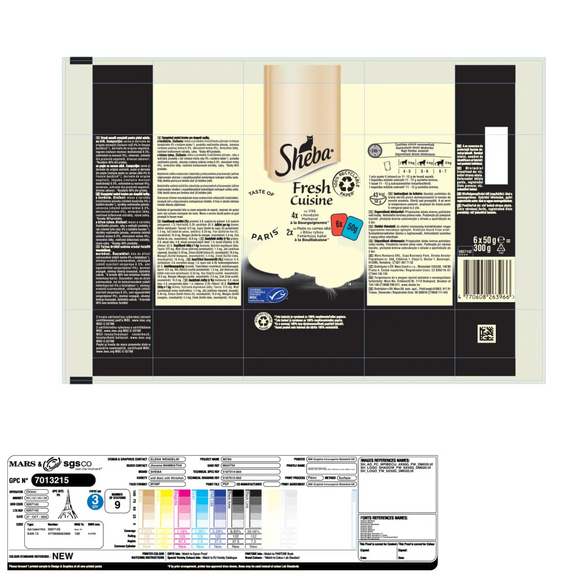 SHEBA Fresh Cuisine Taste of Paris, Vita si Peste, plic hrana umeda pisici, (in supa), multipack, 50g x 6buc - Image 5