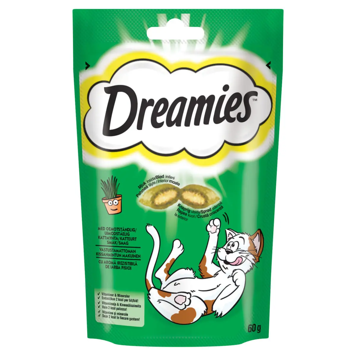 DREAMIES Catnip, punguta recompense pisici, 60g - Image 2