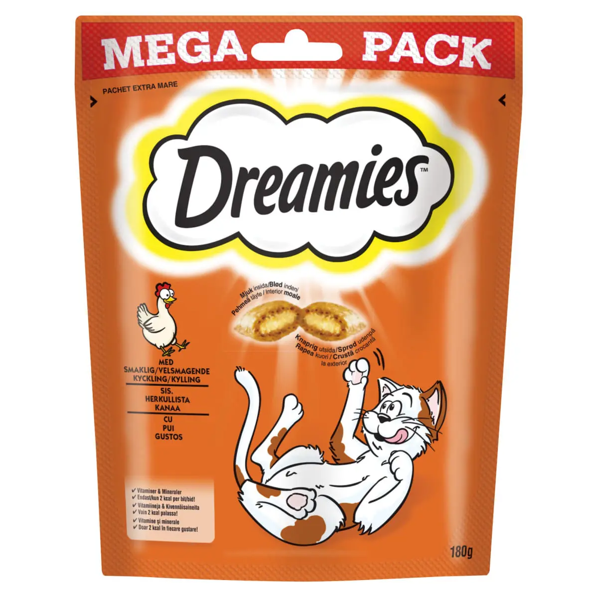 DREAMIES, Pui, punguta recompense pisici, 180g - Image 2