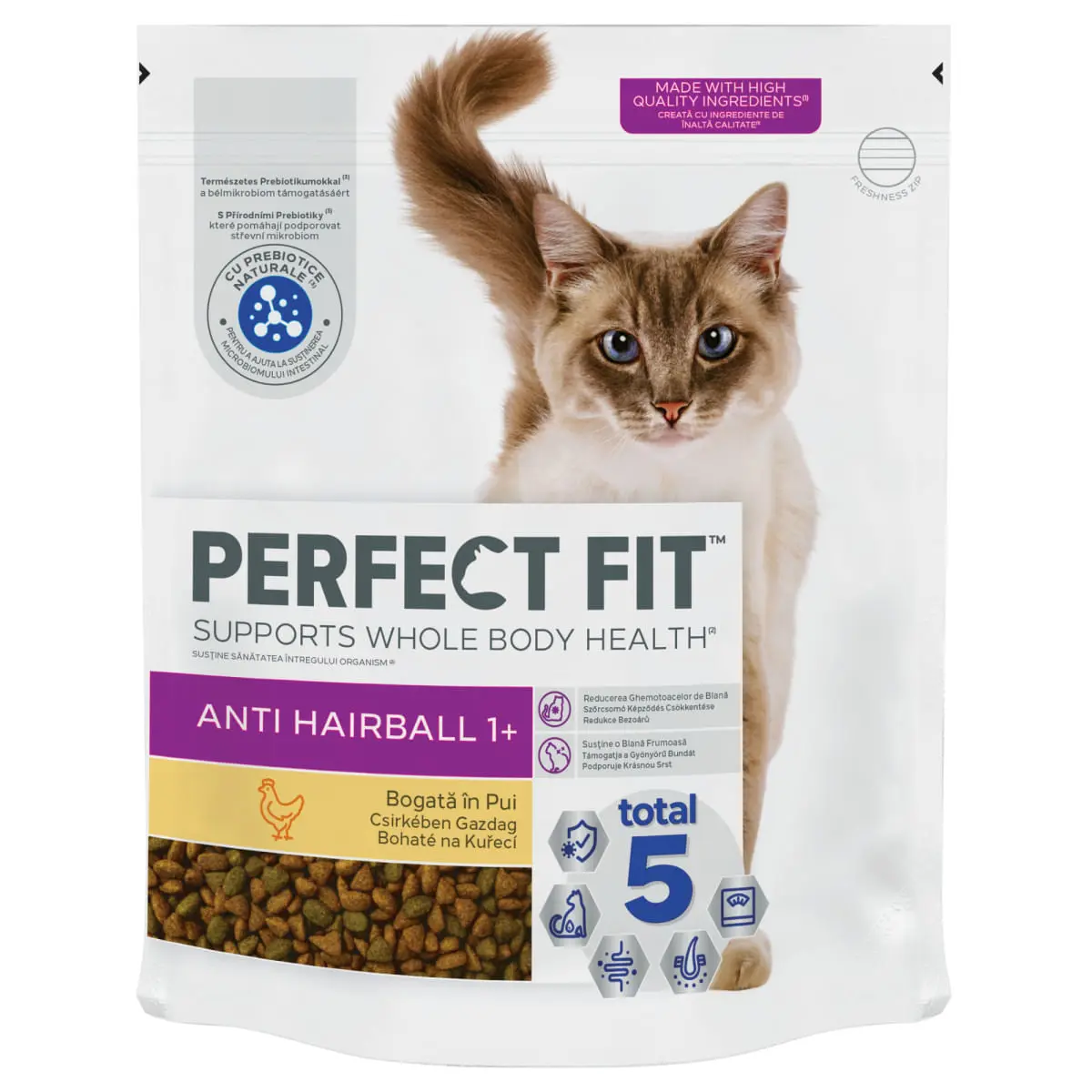 PERFECT FIT Anti Hariball 1+, Pui, hrana uscat�� pisici, limitarea ghemurilor de blana, 1.4kg