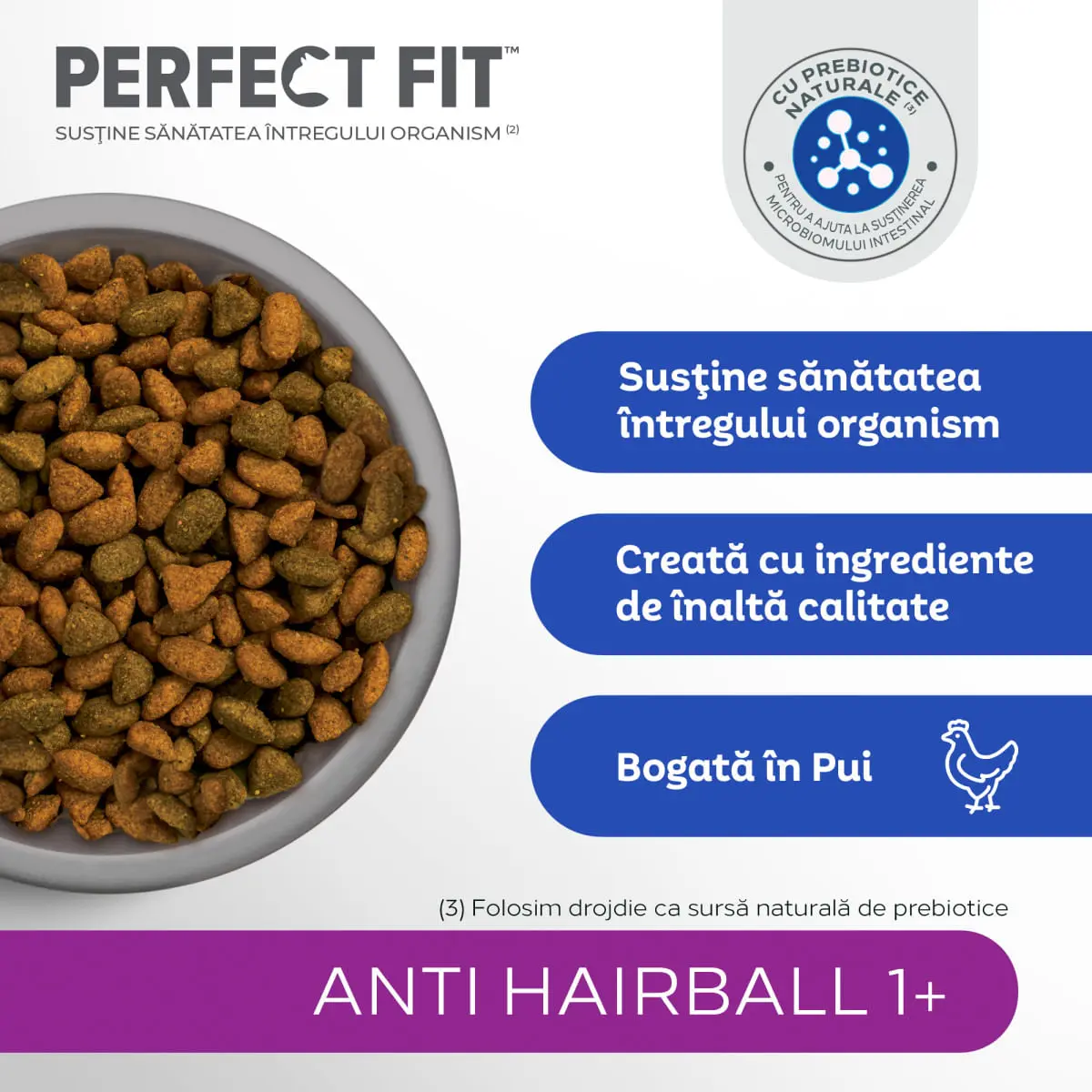 PERFECT FIT Anti Hariball 1+, Pui, hrana uscat�� pisici, limitarea ghemurilor de blana, 1.4kg - Image 5