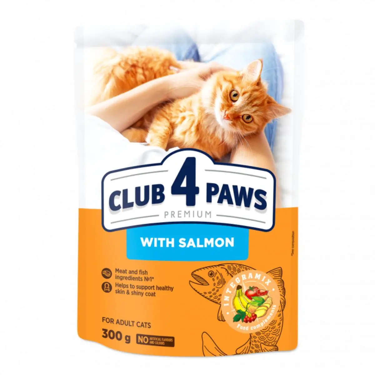 CLUB 4 PAWS Premium, Somon, hrana uscata pisici, 300g