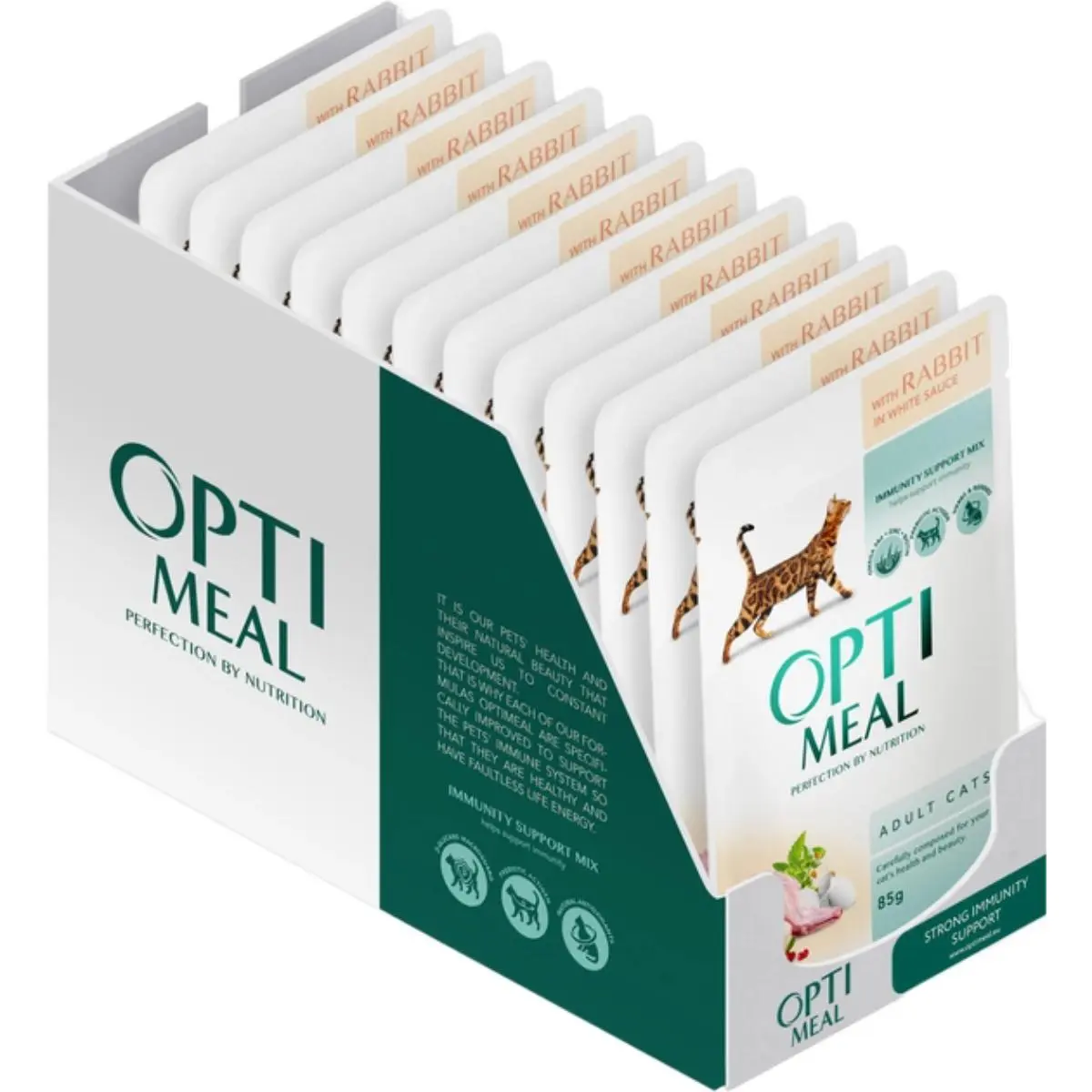 OPTIMEAL, Iepure, hrana umeda pisici, (in sos) OPTIMEAL, Iepure, plic hrana umeda pisici, (in sos), bax, 85g x 12buc