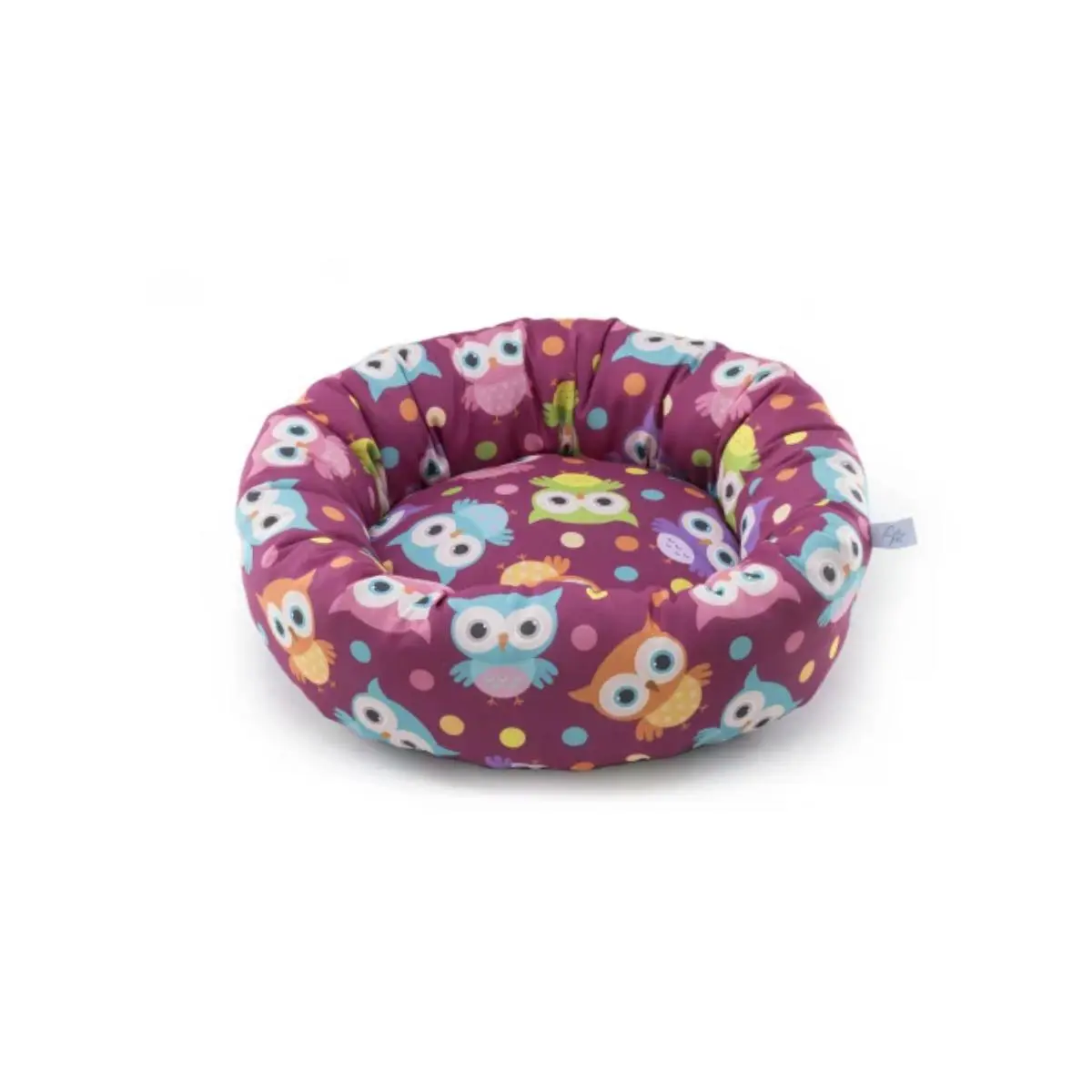 LEOPET Donuts Owls, pat rotund caini, poliester, imprimeu bufnite, multicolor, 60x15cm