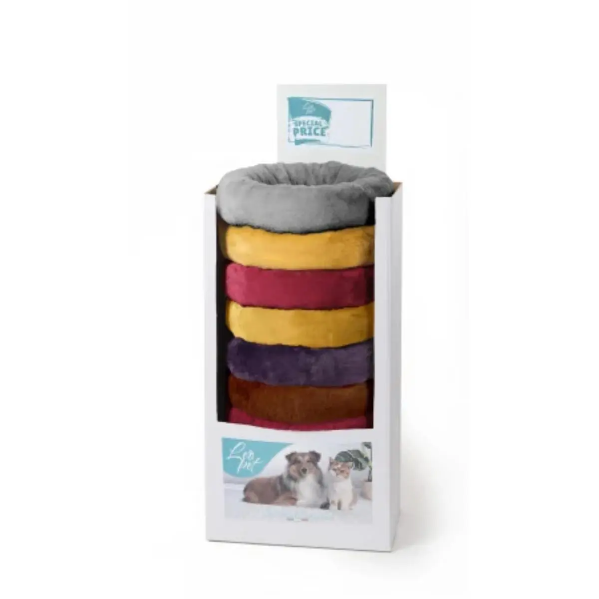 LEOPET Fur Donut, pat rotund caini si pisici, plus, diverse culori, 50x15cm