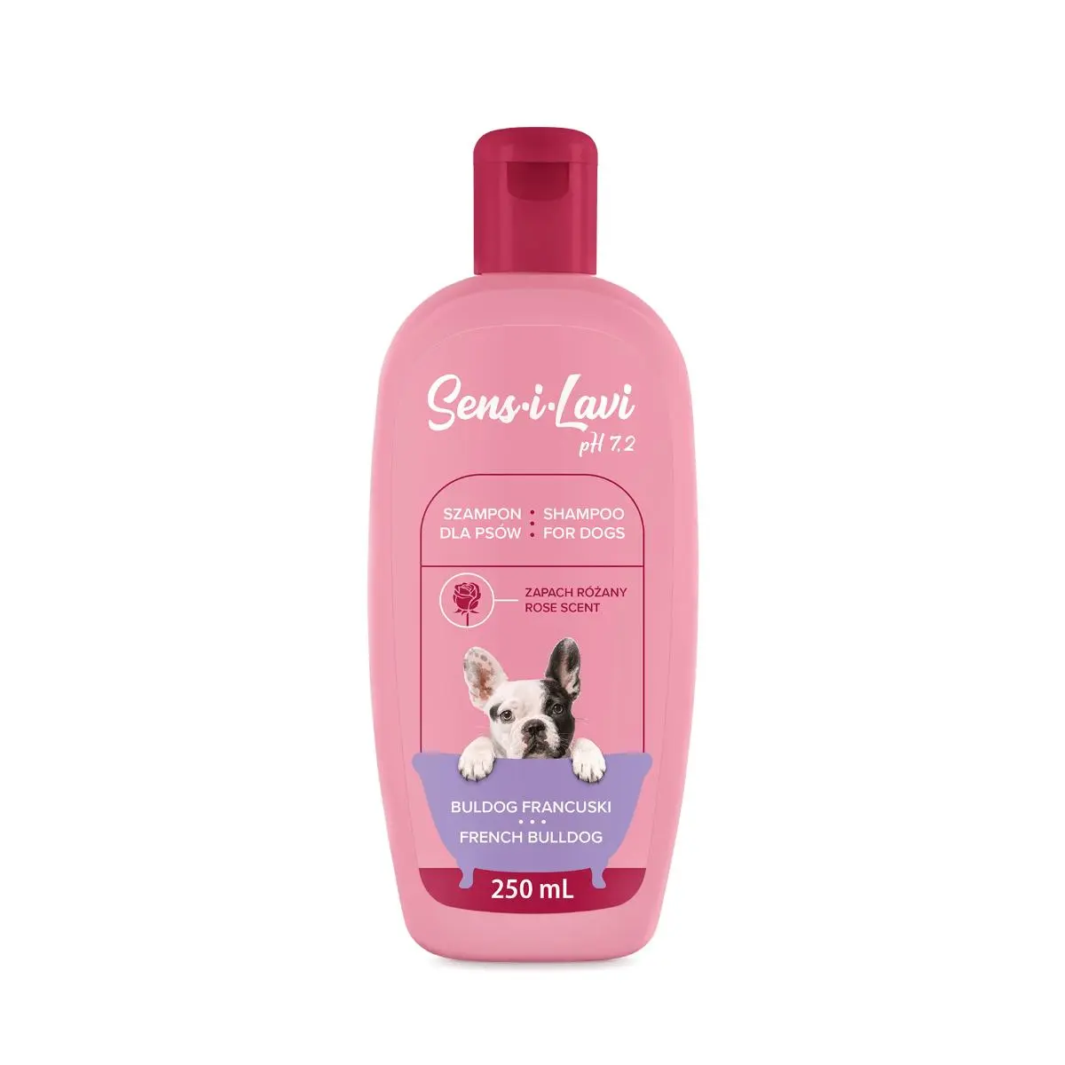SENS-I-LAVI French Bulldog, sampon caini, Trandafir, flacon, 250ml - Image 2