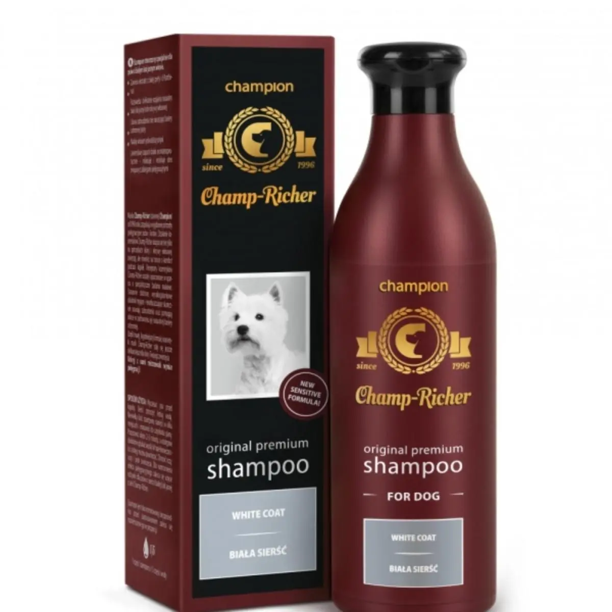 CHAMP RICHER White Coat, sampon caini, blana alba, Lavanda, flacon cu aplicator, 250ml