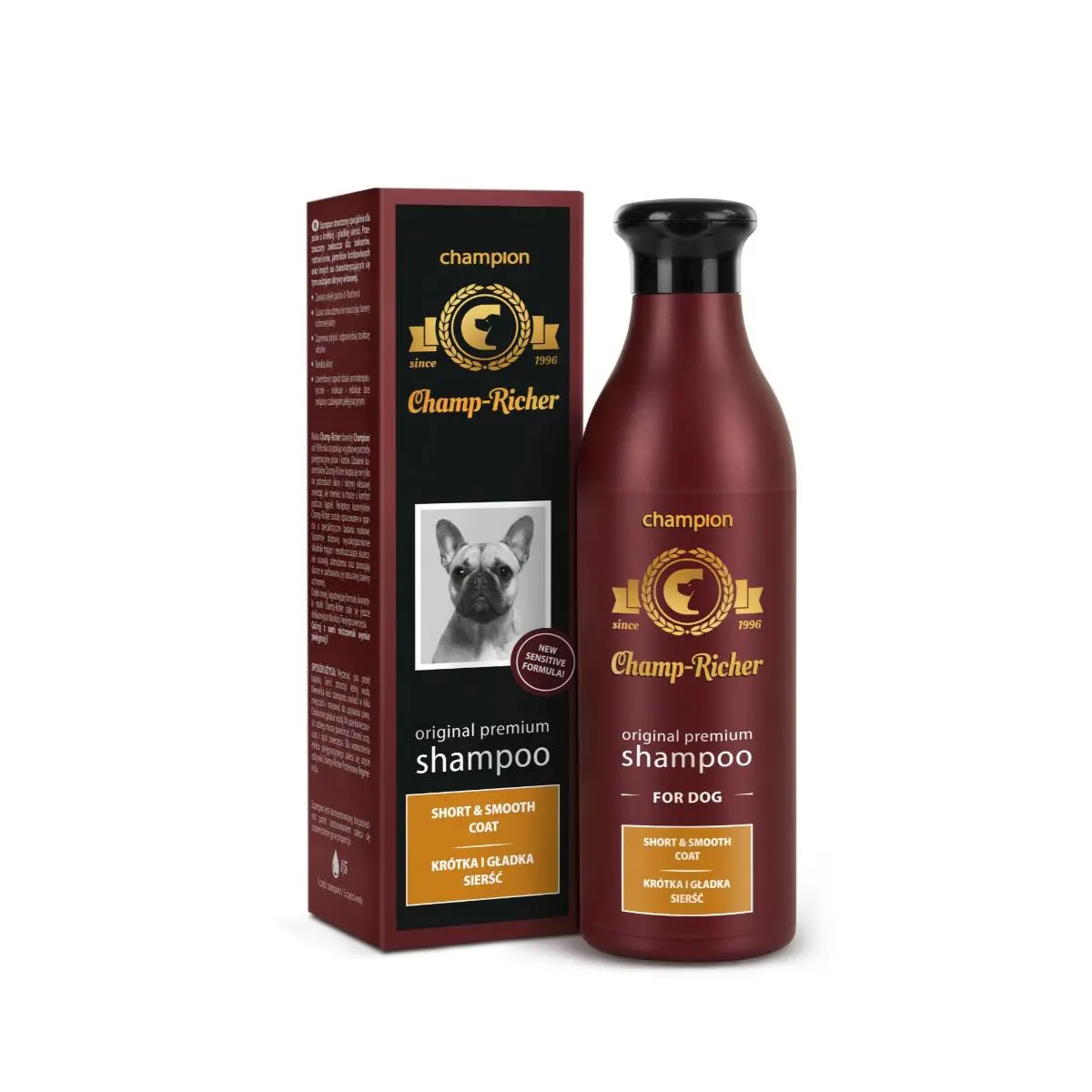 CHAMP RICHER Short and Smooth Coat, sampon caini, par scurt, Lavanda, flacon cu aplicator, 250ml - Image 2