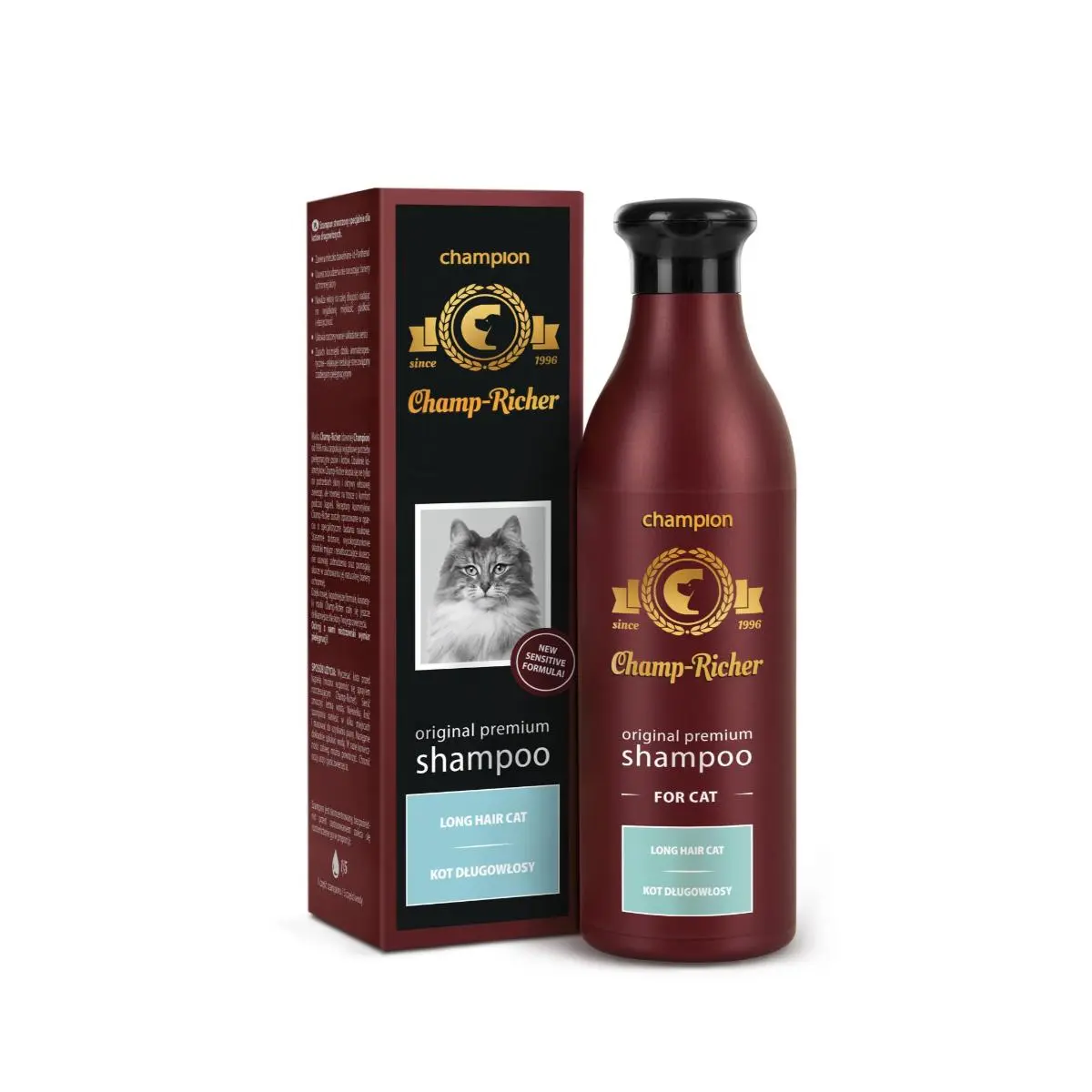 CHAMP RICHER Long Hair Cat, sampon pisici, par lung, Lavanda, flacon cu aplicator, 250ml - Image 2