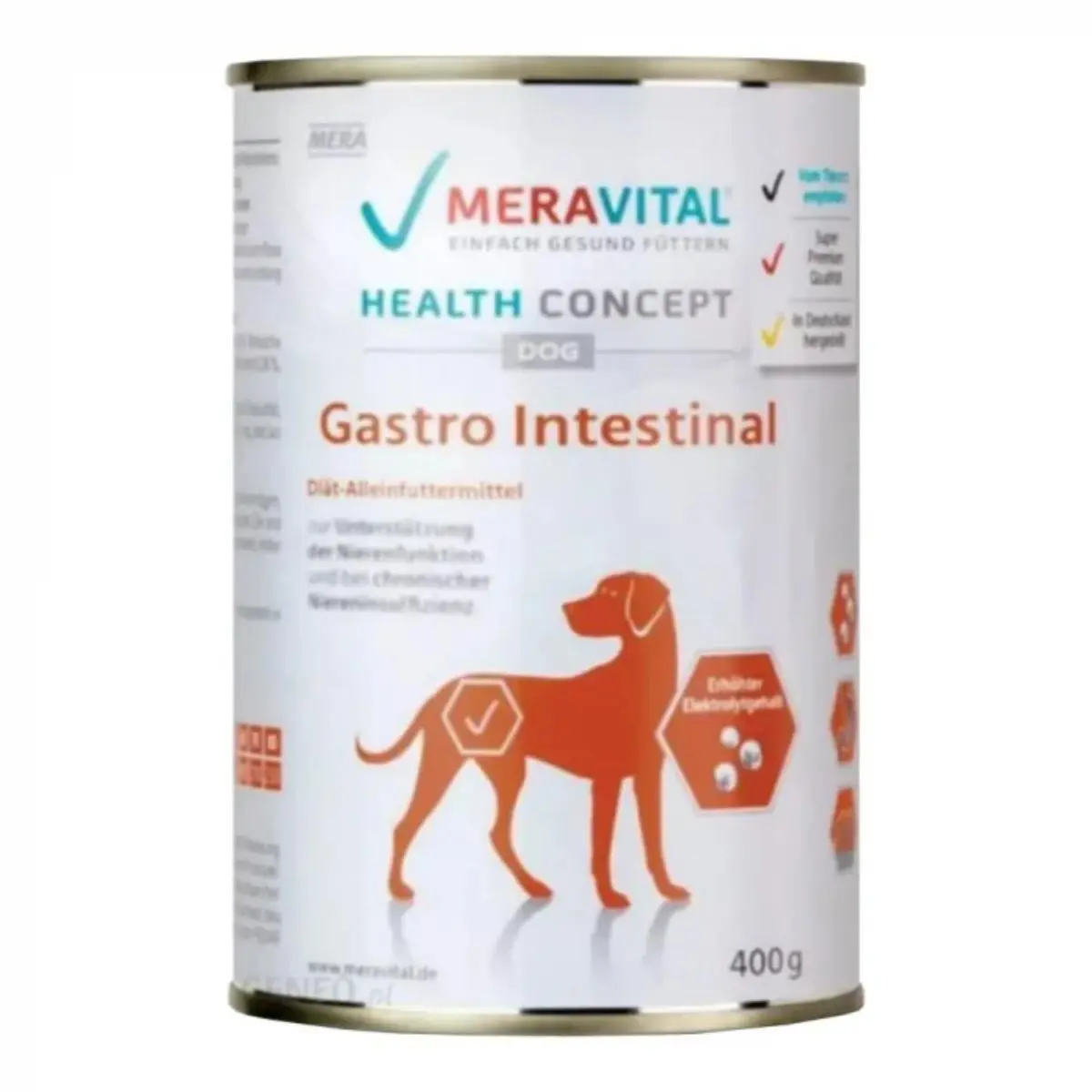MERA Vital Gastro Intestinal, XS-XL, Pui, dieta veterinara, conserva hrana umeda fara cereale caini, sistem digestiv, (pate), 400g - Image 2