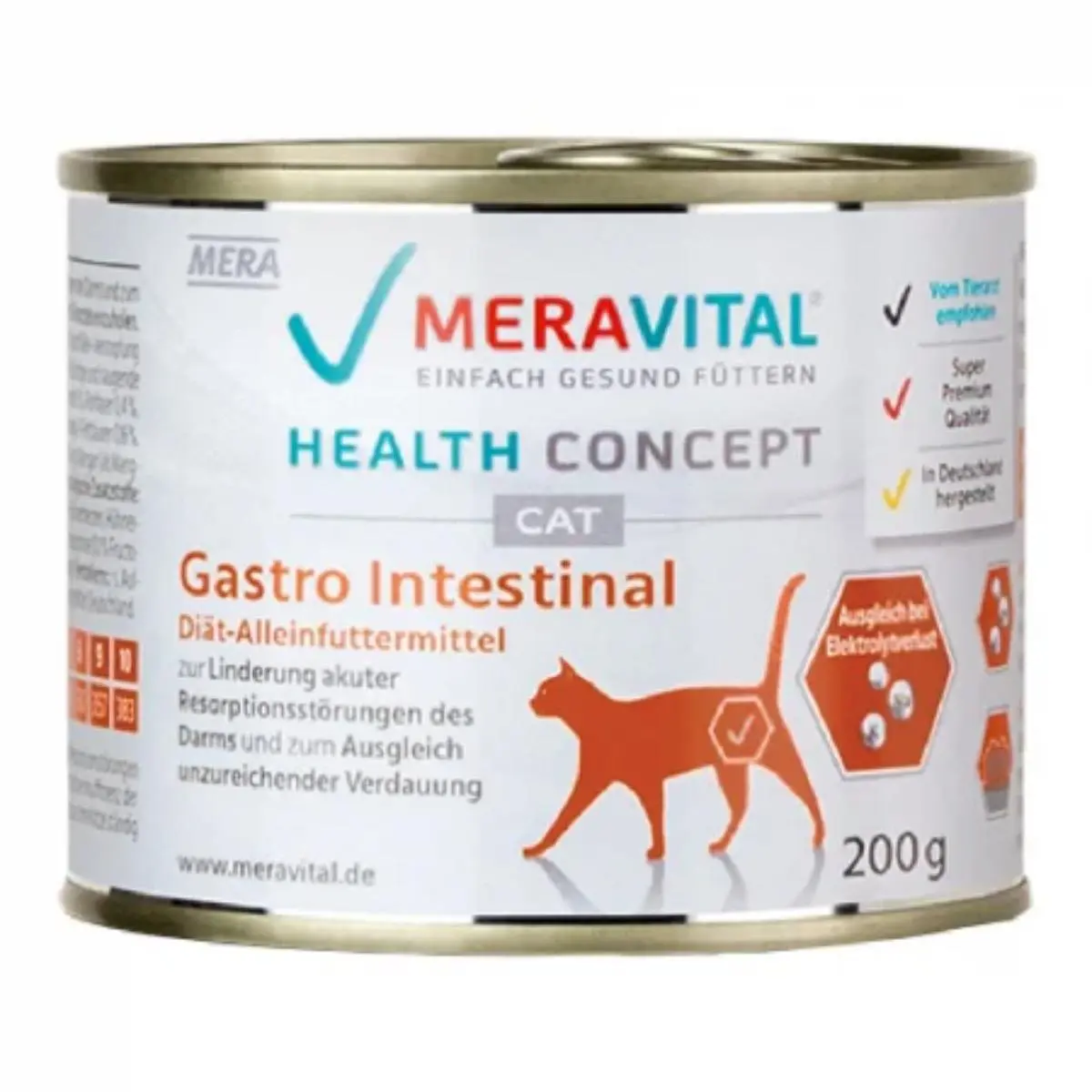 MERA Vital Gastro Intestinal, Pui, dieta veterinara, conserva hrana umeda fara cereale pisici, sistem digestiv, (pate), 200g - Image 2