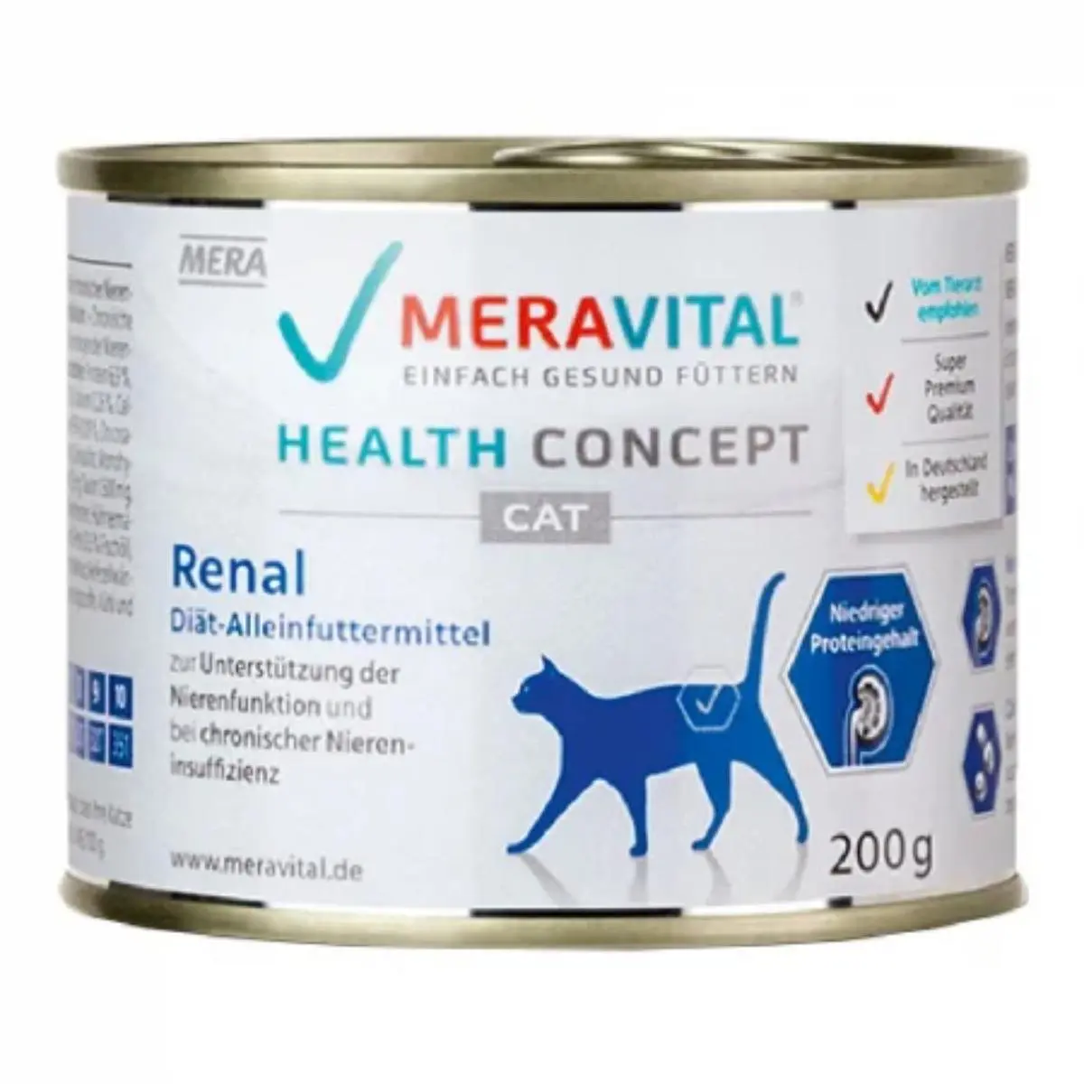 MERA Vital Renal, Pasare, dieta veterinara, conserva hrana umeda pisici, sistem renal, (pate), 200g - Image 2