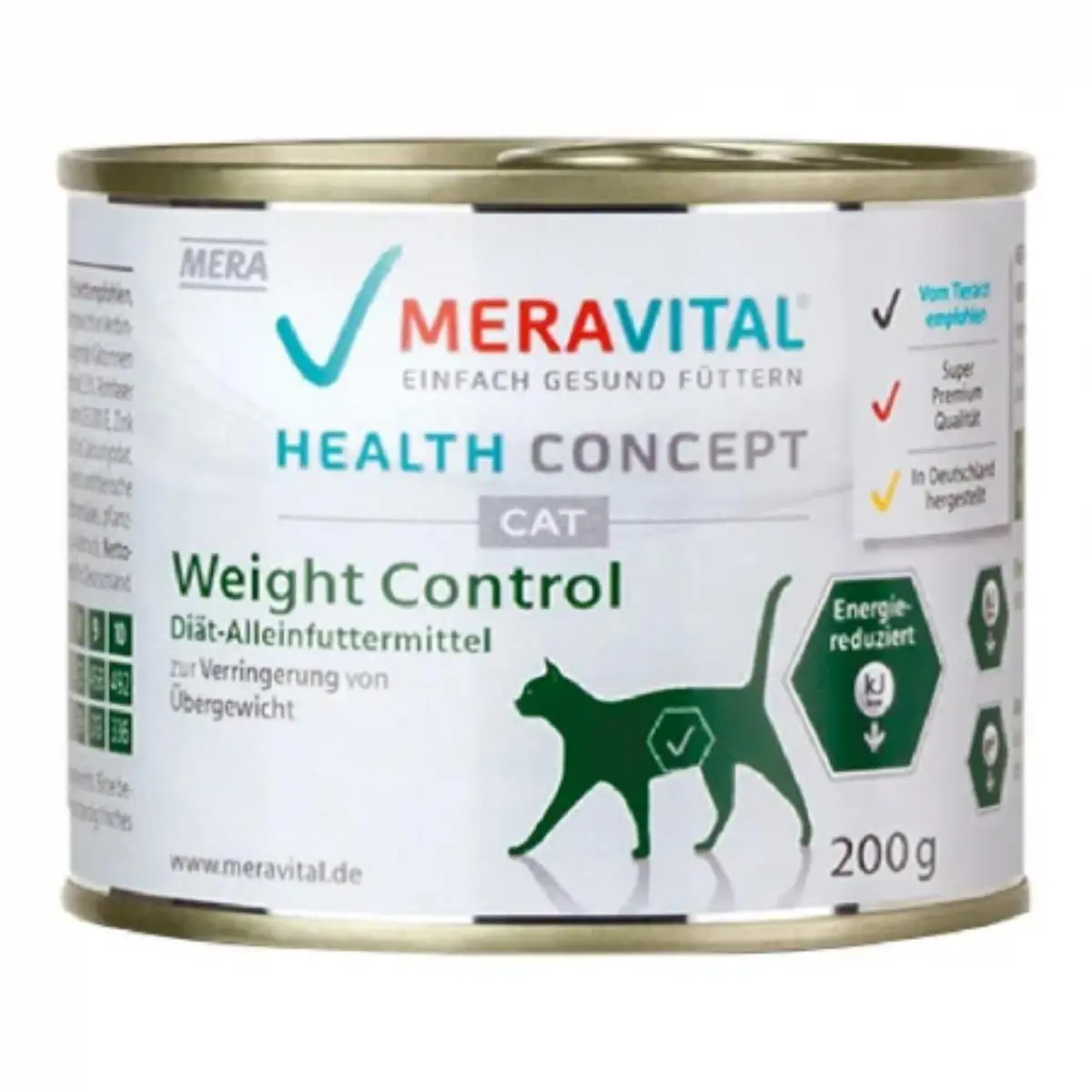 MERA Vital Weight Control, Pasare, dieta veterinara, conserva hrana umeda fara cereale pisici, obezitate, (pate), 200g - Image 2