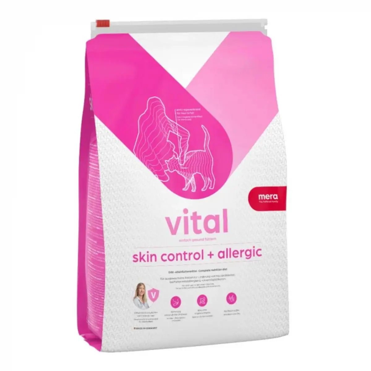 MERA Vital Skin Control, Rata, dieta veterinara, hrana uscata fara cereale pisici, piele & blana, alergii, 3kg