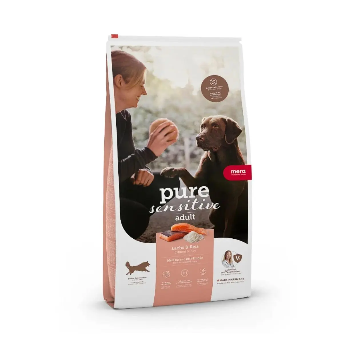 MERA Pure Sensitive, M-XL, Somon si Orez, hrana uscata caini, alergii, 12.5kg