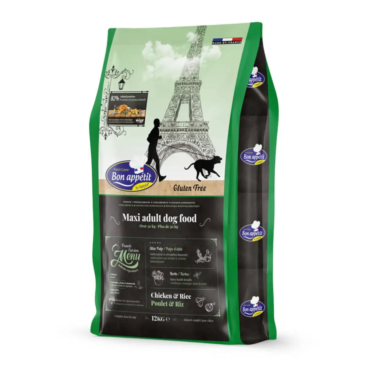 BON APPETIT Adult Maxi, L-XL, Pui si Orez, hrana uscata caini, alergii, 12kg