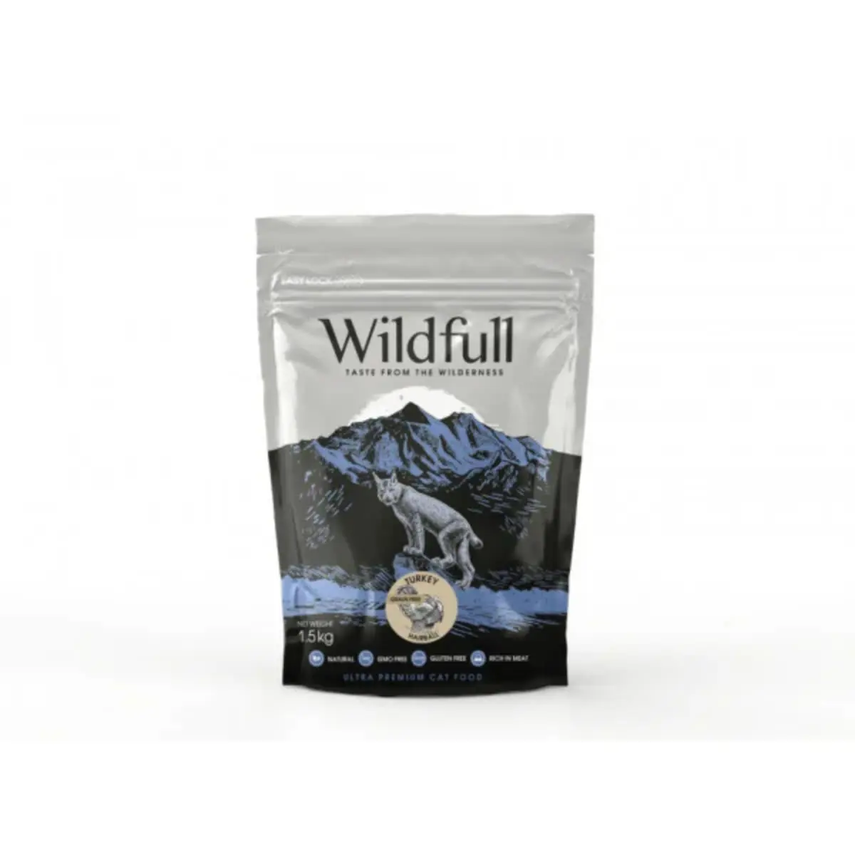 WILDFULL Hairball, Curcan, hrana uscata fara cereale pisici, limitarea ghemurilor de blana, 1.5kg