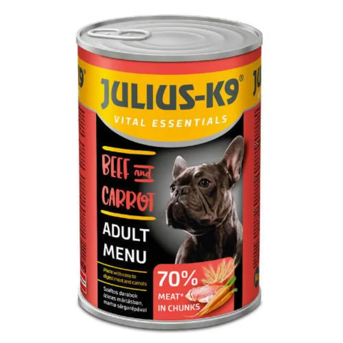 JULIUS-K9 Adult Menu, XS-XL, Vita si Morcov, conserva hrana umeda caini, (in sos), 1240g - Image 2