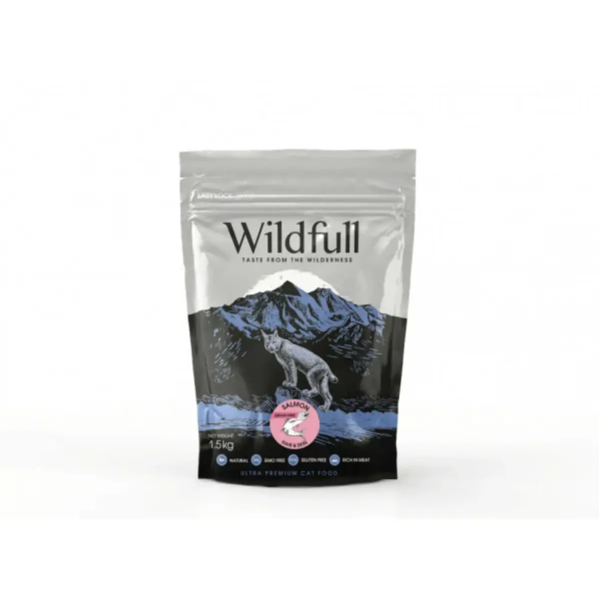 WILDFULL Hair & Skin, Somon, hrana uscata fara cereale pisici, piele & blana, 1.5kg - Image 2