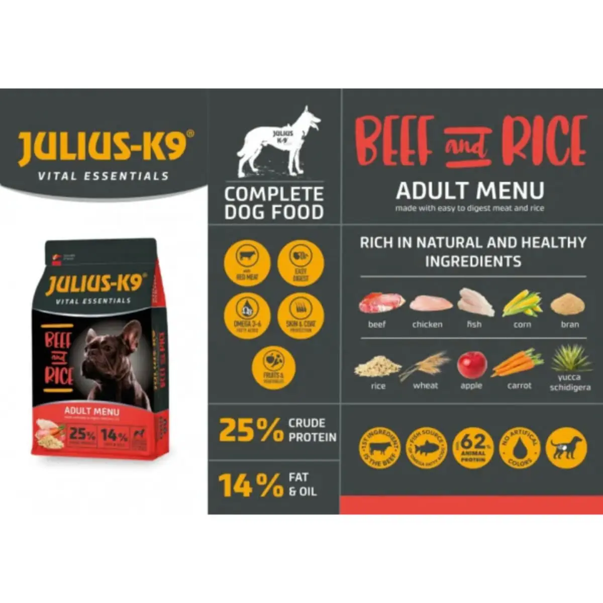JULIUS-K9 Hypoallergenic Adult Menu, XS-XL, Vita si Orez, hrana uscata caini, alergii, 12kg - Image 3