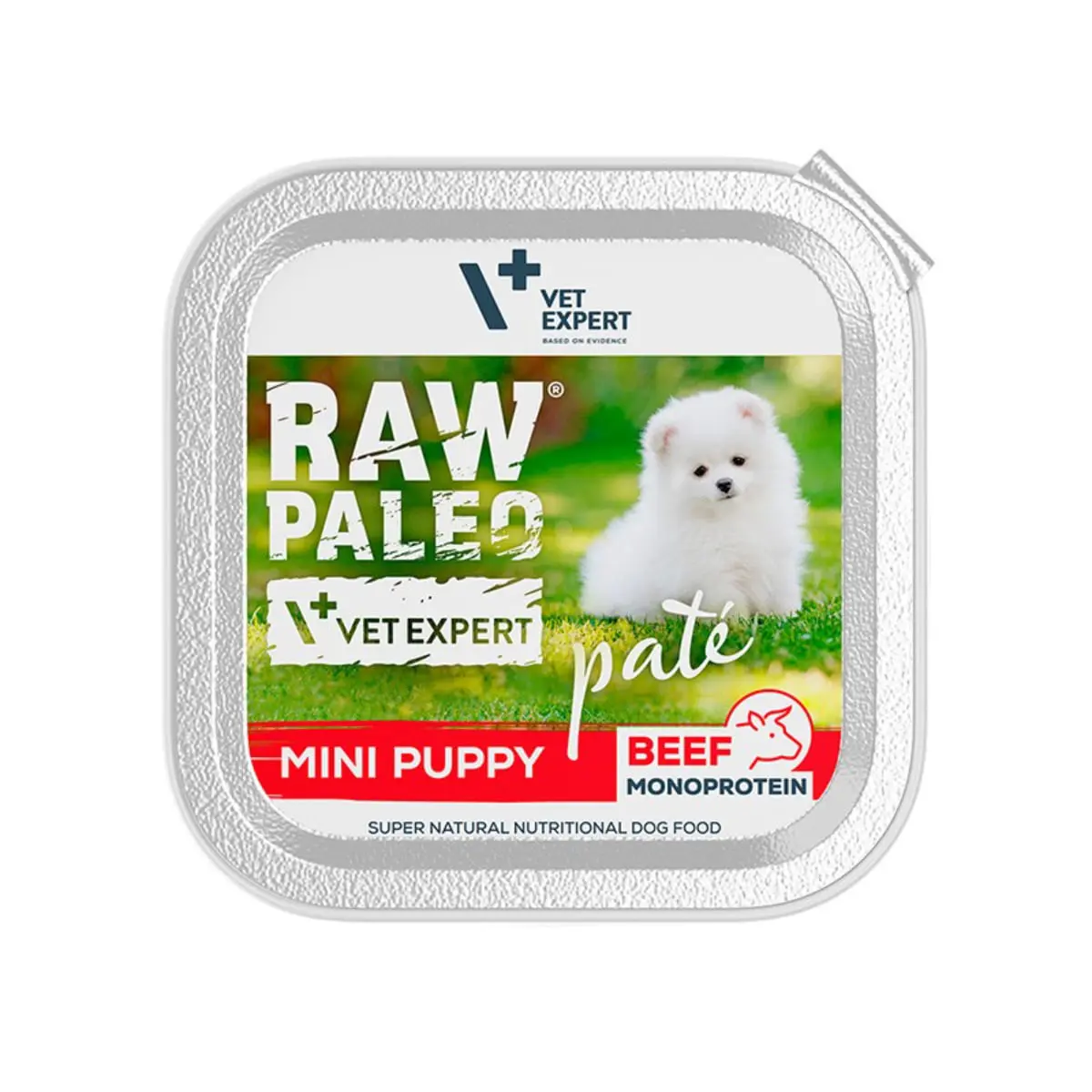 RAW PALEO Mini Puppy, XS-S, Vita, tavita hrana umeda monoproteica fara cereale caini junior, alergii, (pate), 150g - Image 2