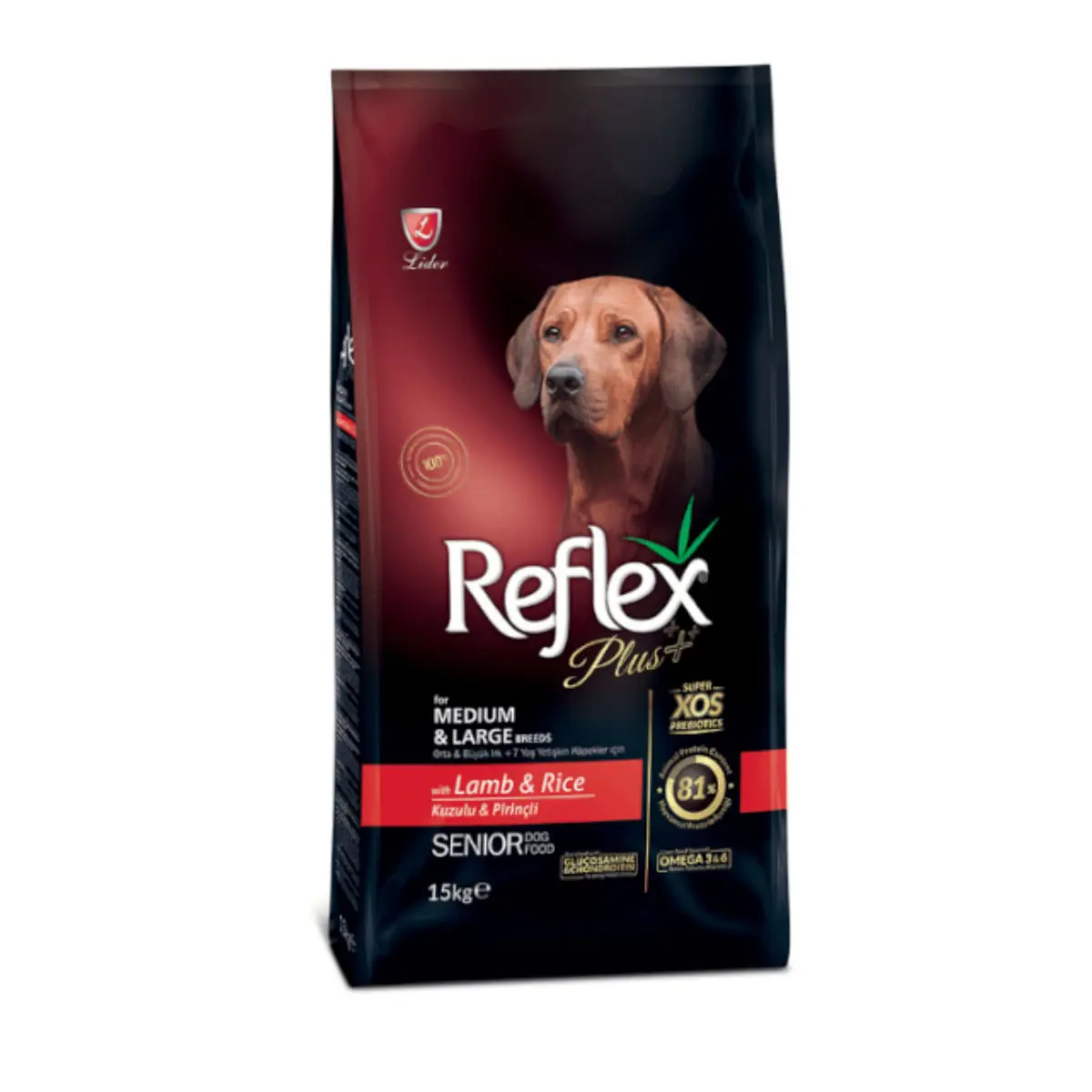 REFLEX Plus Senior Medium & Large Breeds, M-L, Miel si Orez, hrana uscata caini senior, 15kg - Image 2