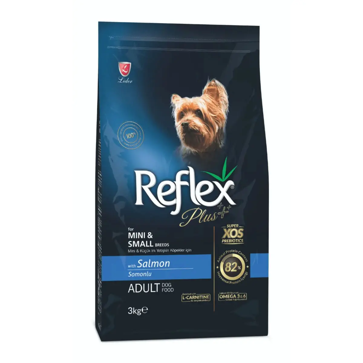 REFLEX Plus Mini & Small Breeds, XS-S, Somon, hrana uscata caini, 3kg