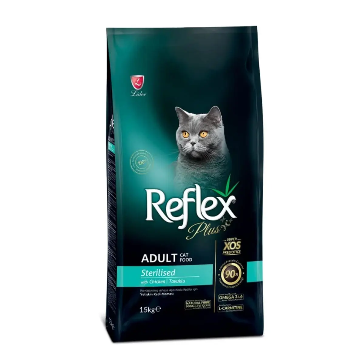 REFLEX Plus Sterilised, Pui, hrana uscata pisici sterilizate, 15kg