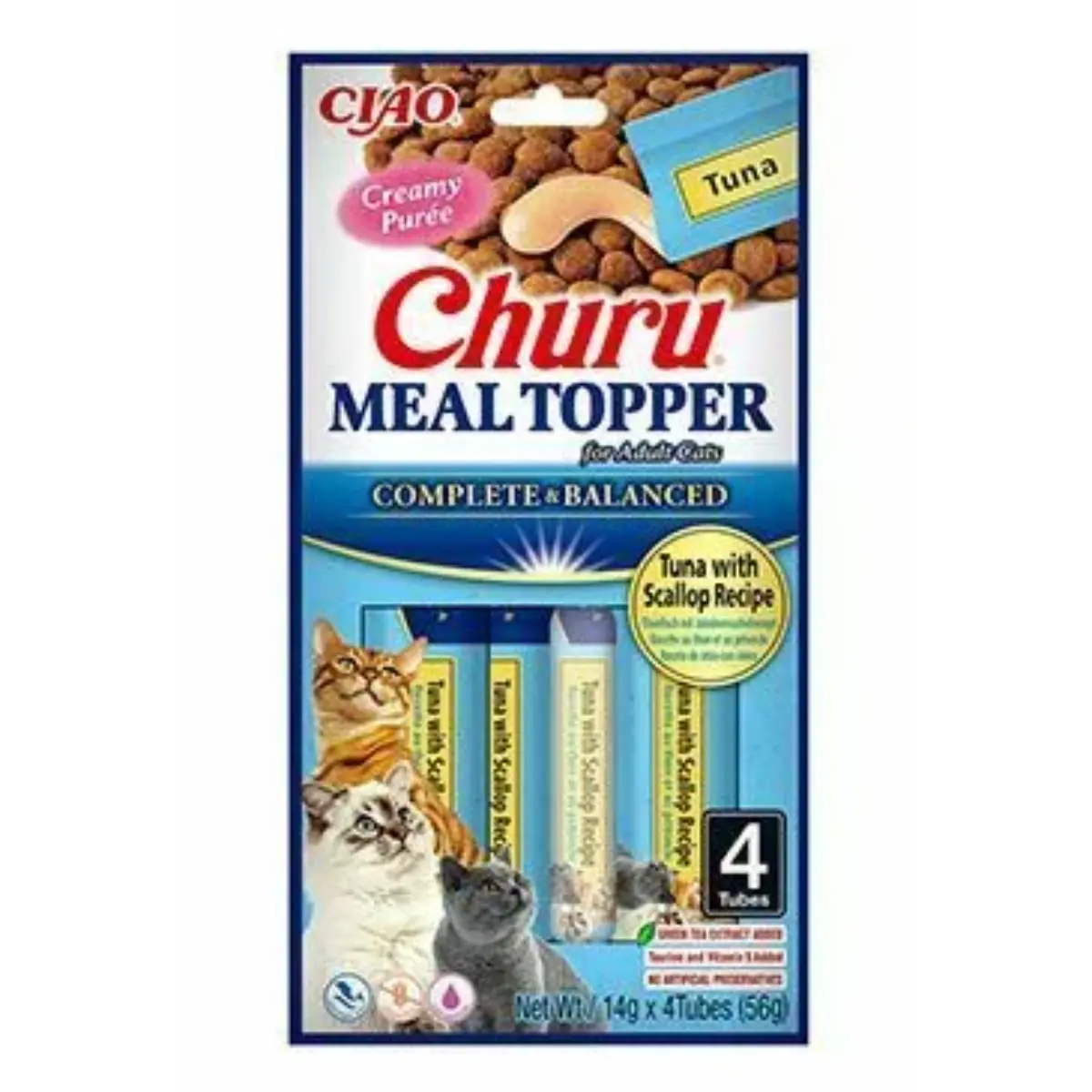 INABA Churu Meal Topper, Pui, plic, tub recompense fara cereale pisici, (piure), 56g - Image 2